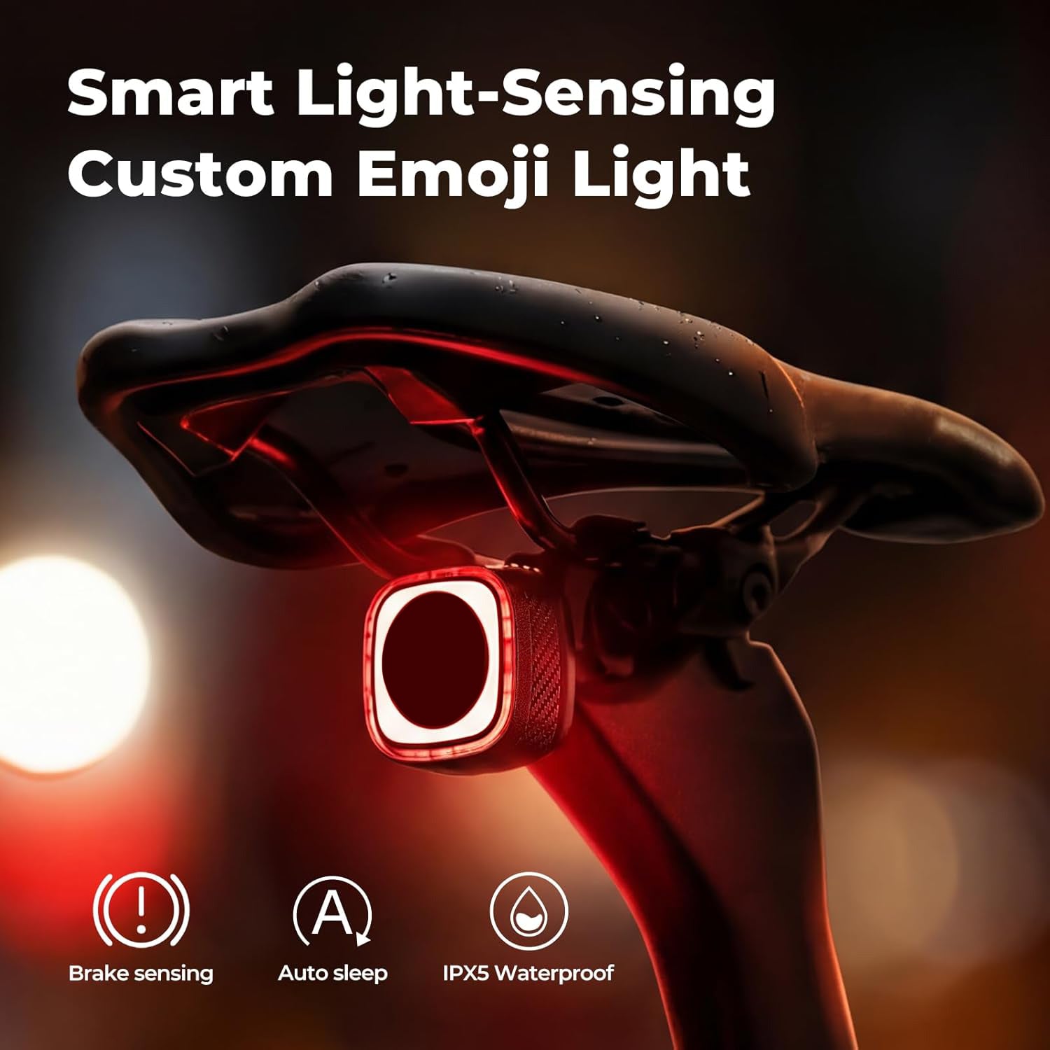 Emoji LED Smart Bicycle Tail Light