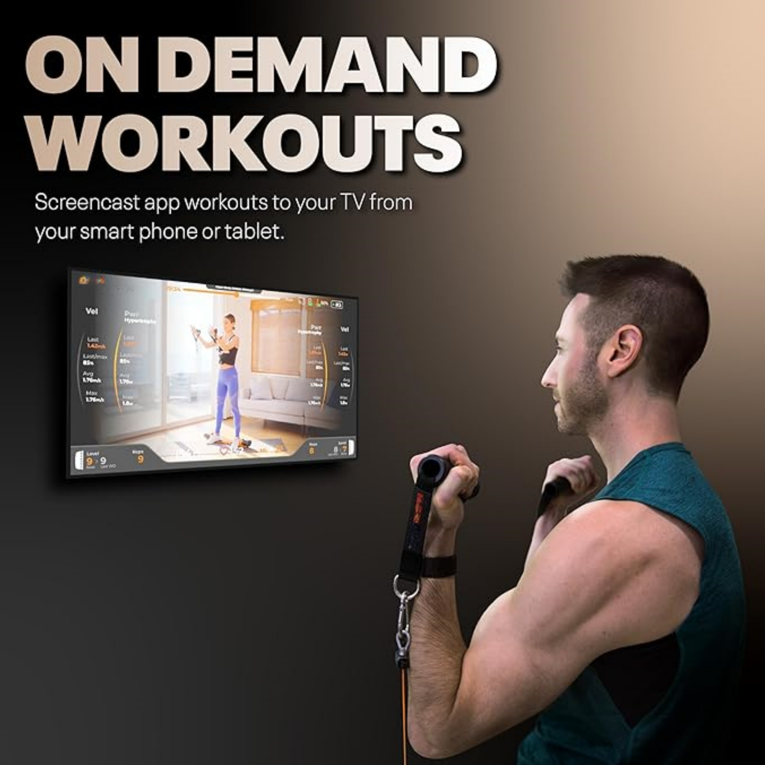 Portable Smart Cable Gym – 5‑300 lbs Resistance, Bluetooth Connected, Folds for Storage