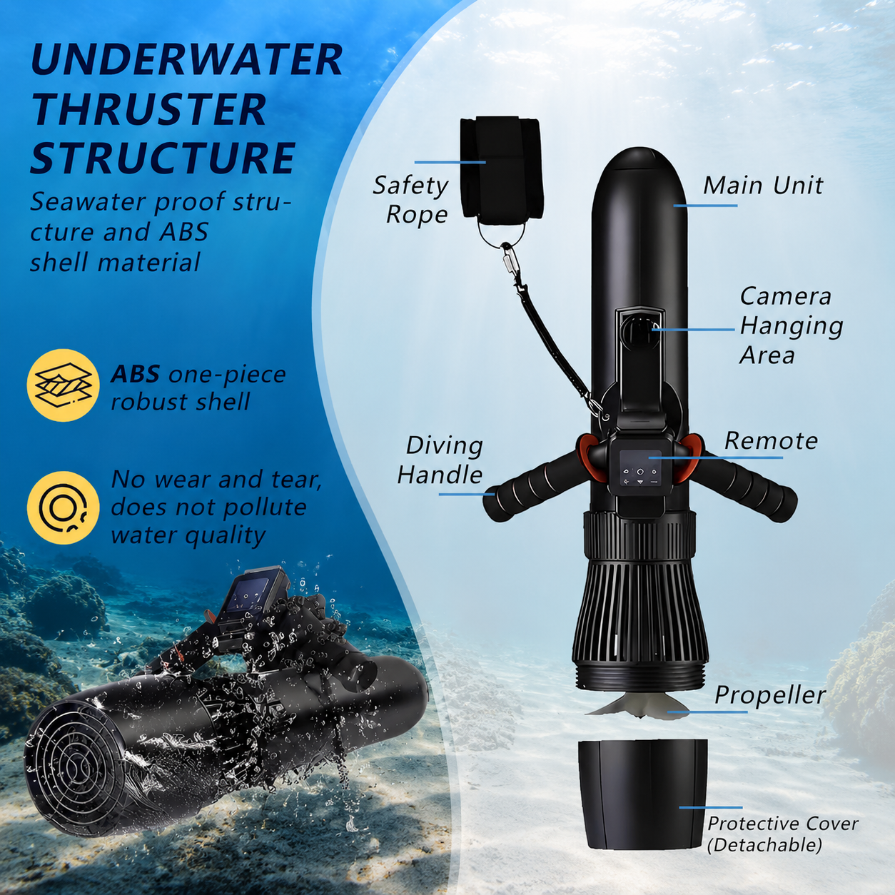 Underwater Scooter – 500W Electric Sea Scooter For Diving & Water Adventures