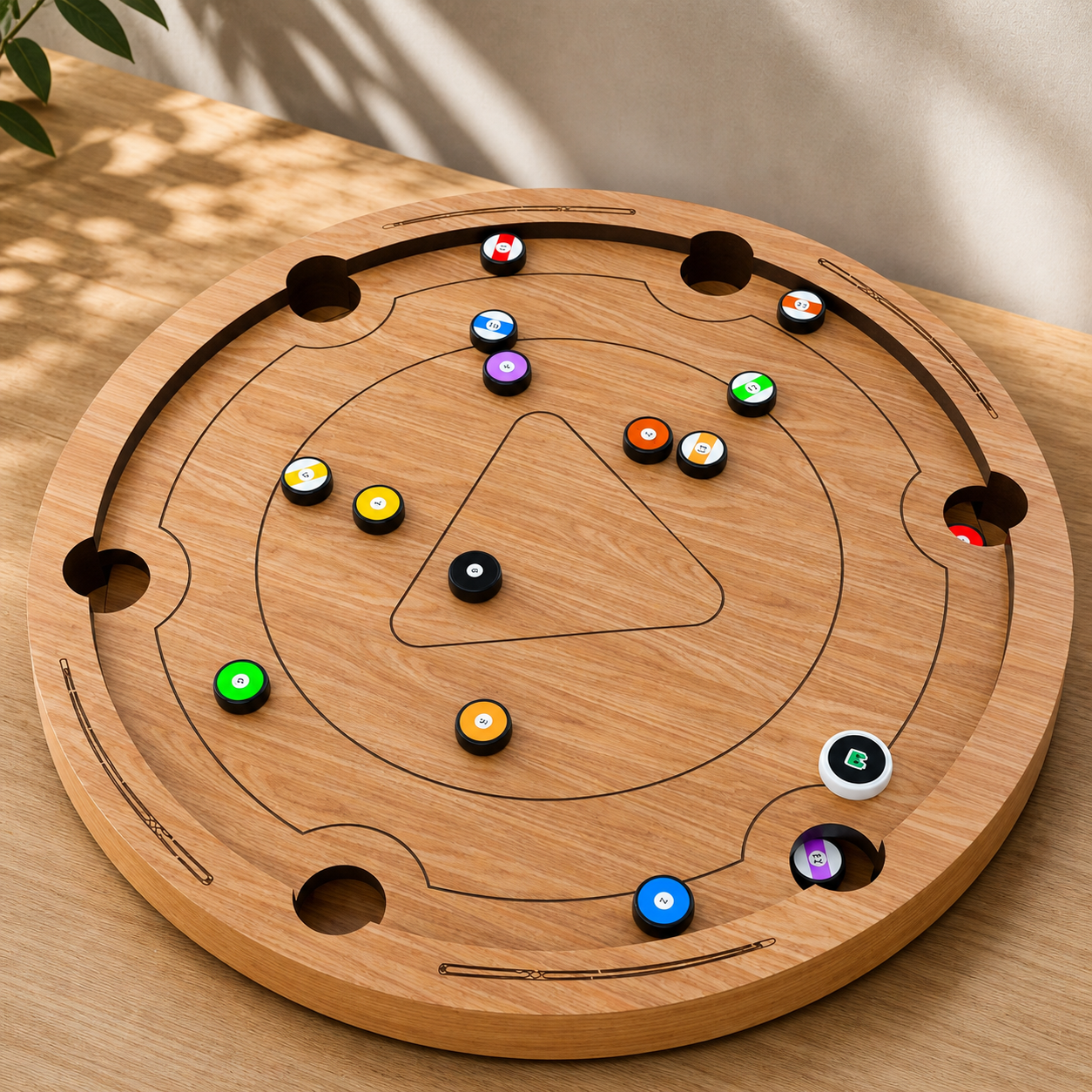 Portable Circular Tabletop Cue Game