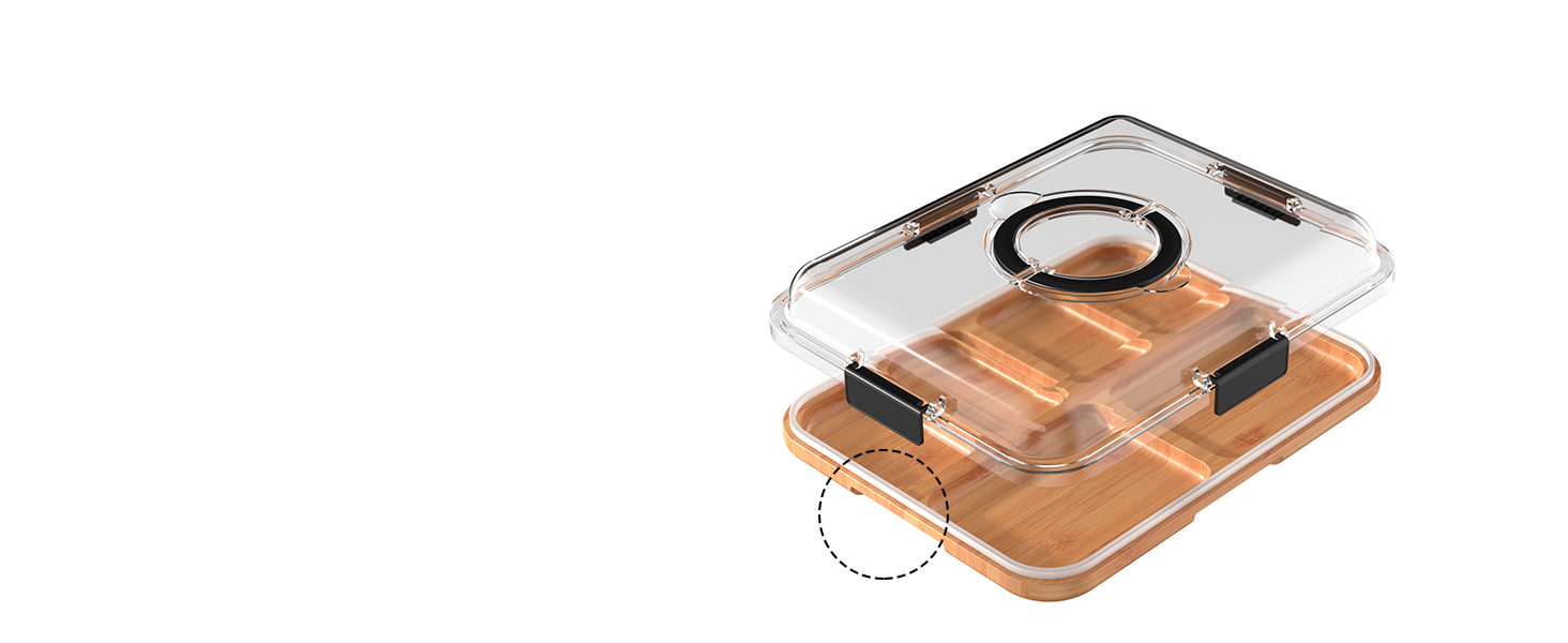 Renmxj Charcuterie Board with Clear Lid, Travel Portable Cheese Board Charcuterie Boxes