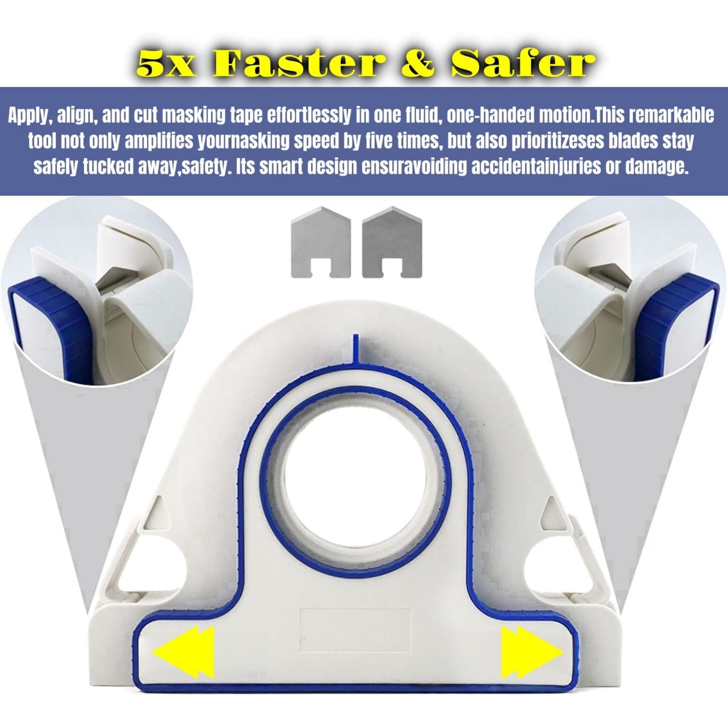 Painters Tape Applicator – One‑Hand Operation, Built‑in Scraper, 5x Faster