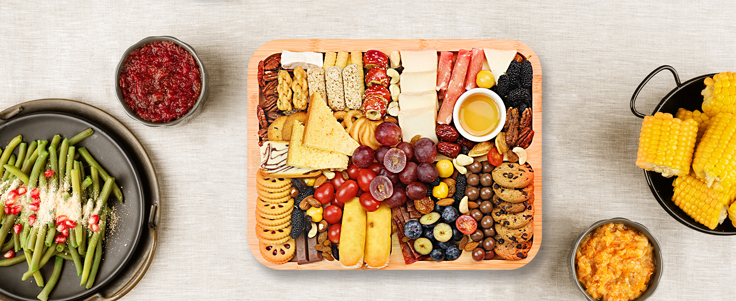 Renmxj Charcuterie Board with Clear Lid, Travel Portable Cheese Board Charcuterie Boxes