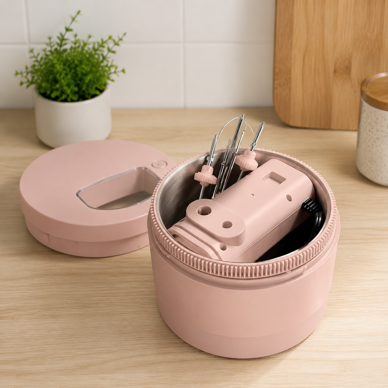 2-In-1 Electric Mixer With Bowl – Compact Kitchen Helper For Baking & Mixing