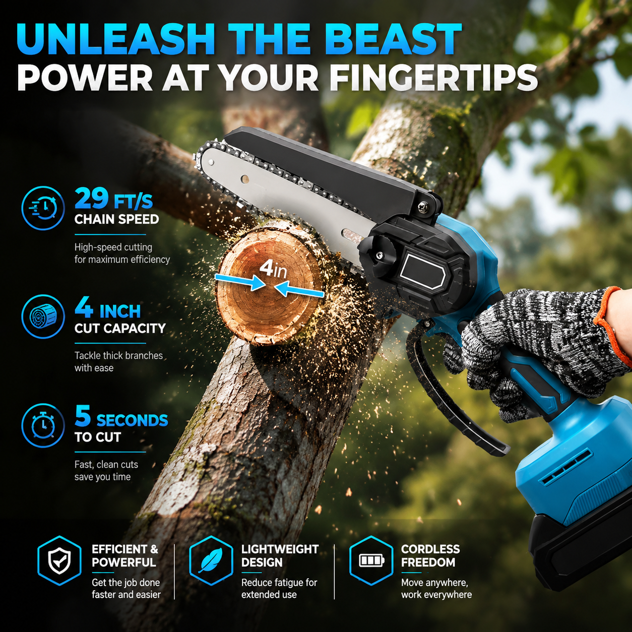 2-in-1 Cordless Pole Saw – Portable Tree Trimming Tool With Extended Reach