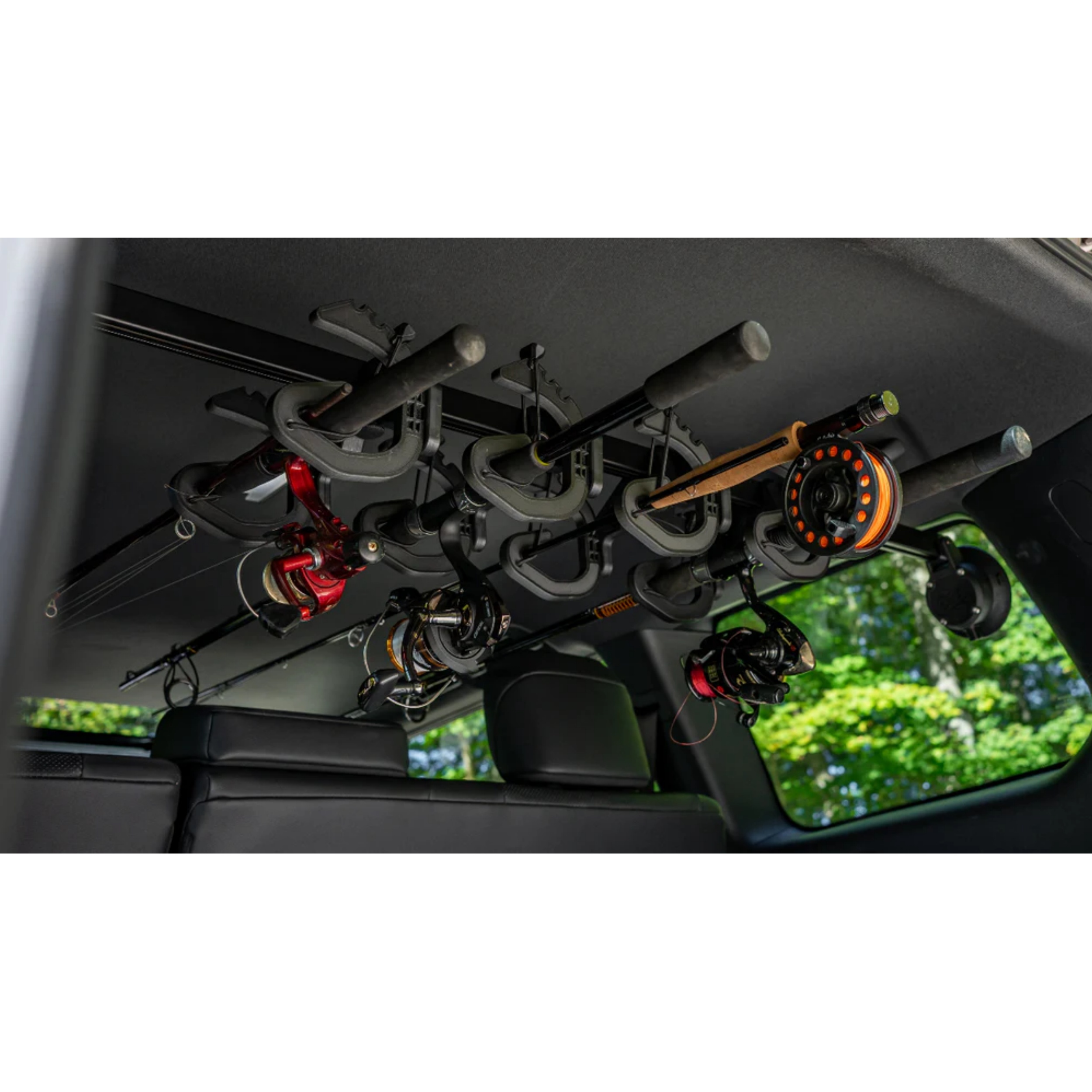 In-Vehicle Fishing Rod Holder – Rear‑Only Mount for SUVs, Wagons & Vans 