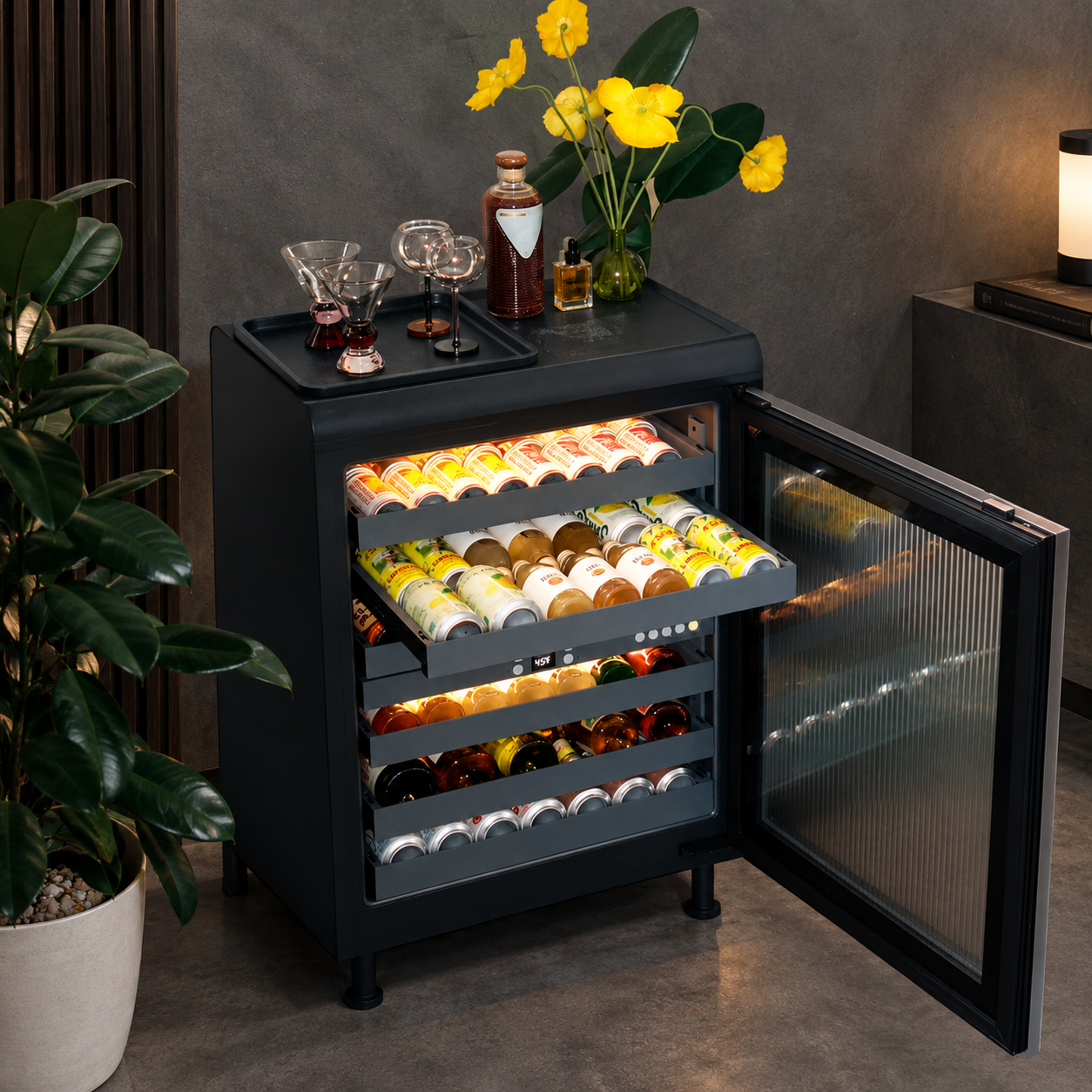 Smart Dual-Zone Beverage Fridge-Matte Black