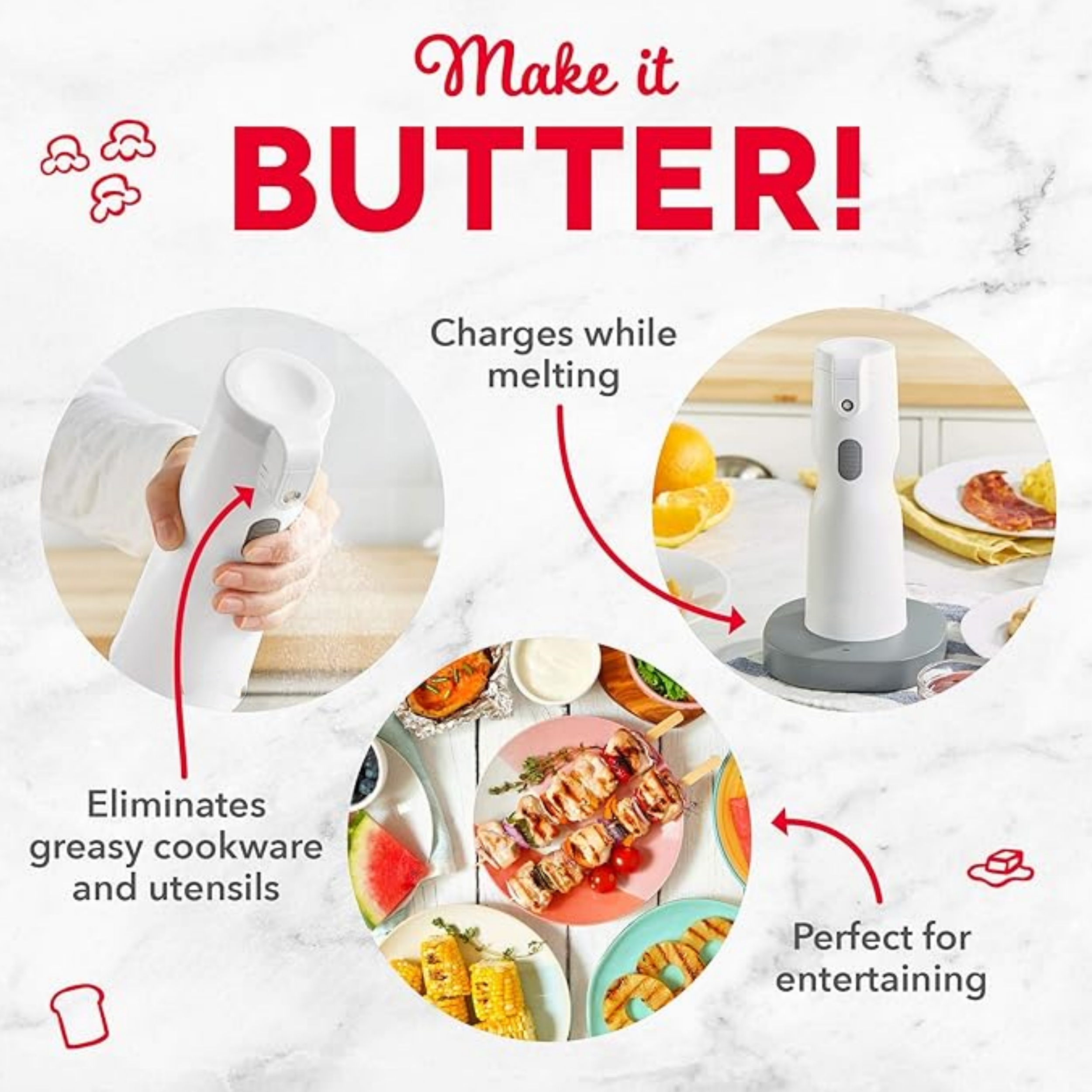 Electric Butter Sprayer – Cordless, Real Butter, Precision Spray
