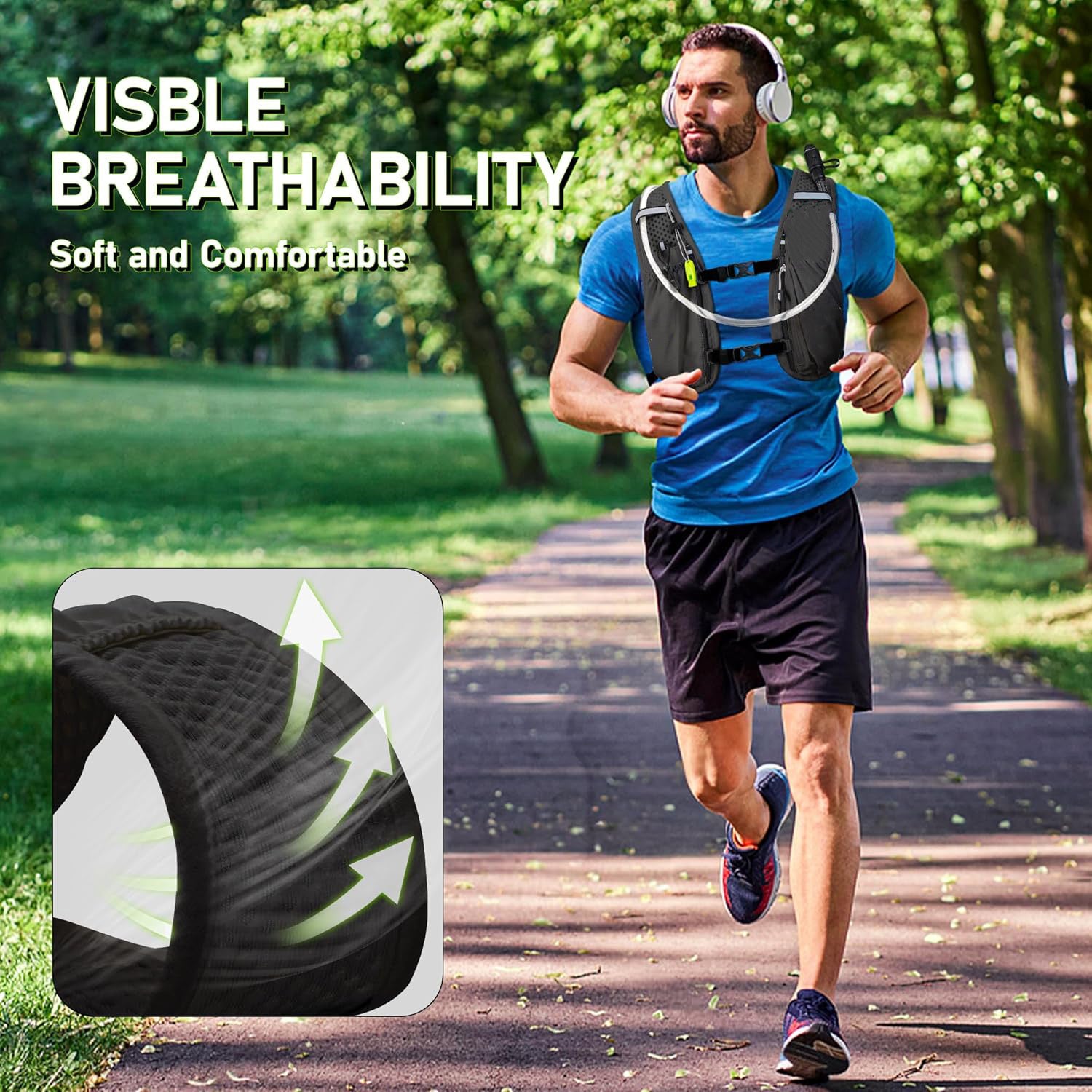 Hydration Vest Backpack – Lightweight Running Hydration Pack with Water Bladder