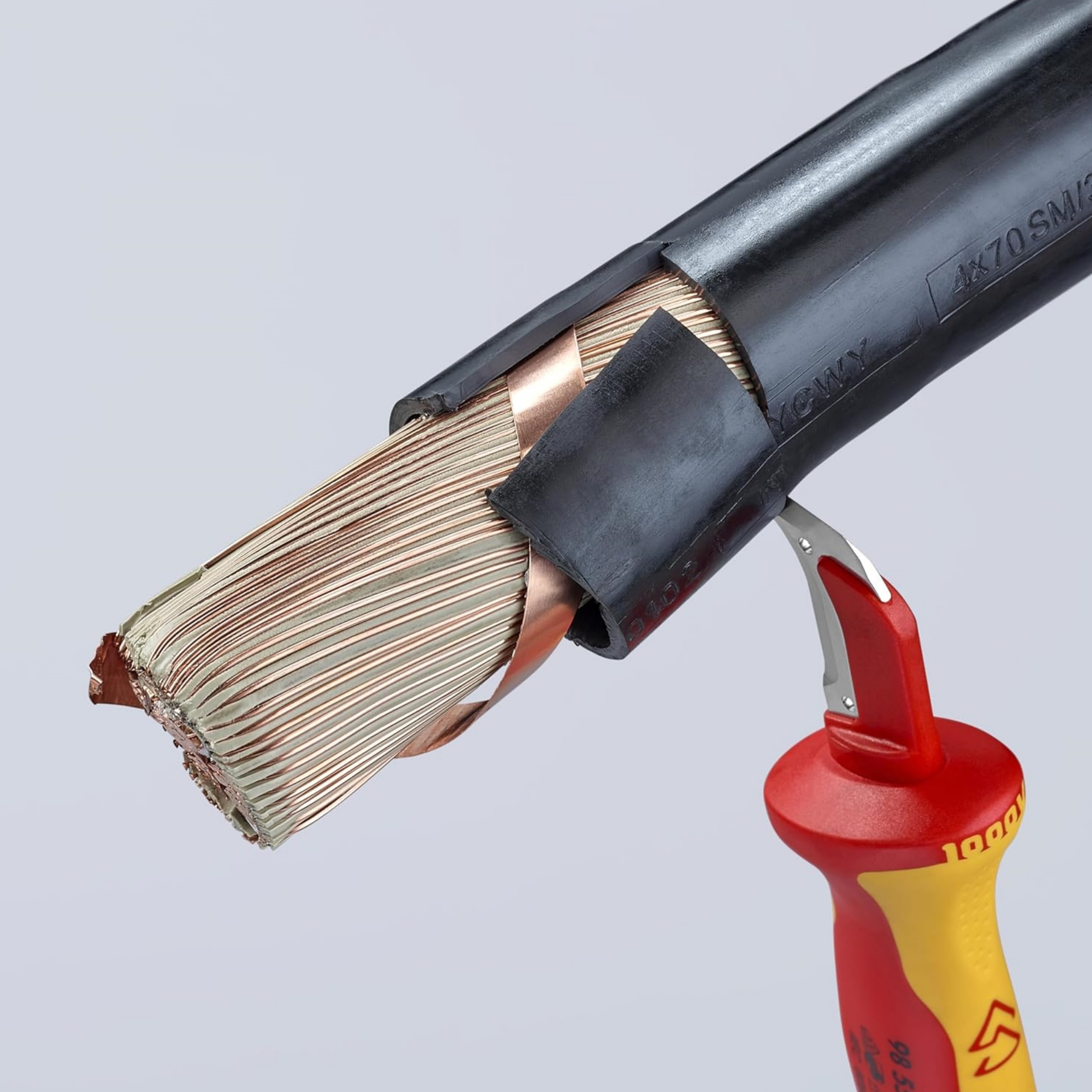 Insulated Dismantling Knife – 1000V, Fixed Hook Blade, Stainless Steel