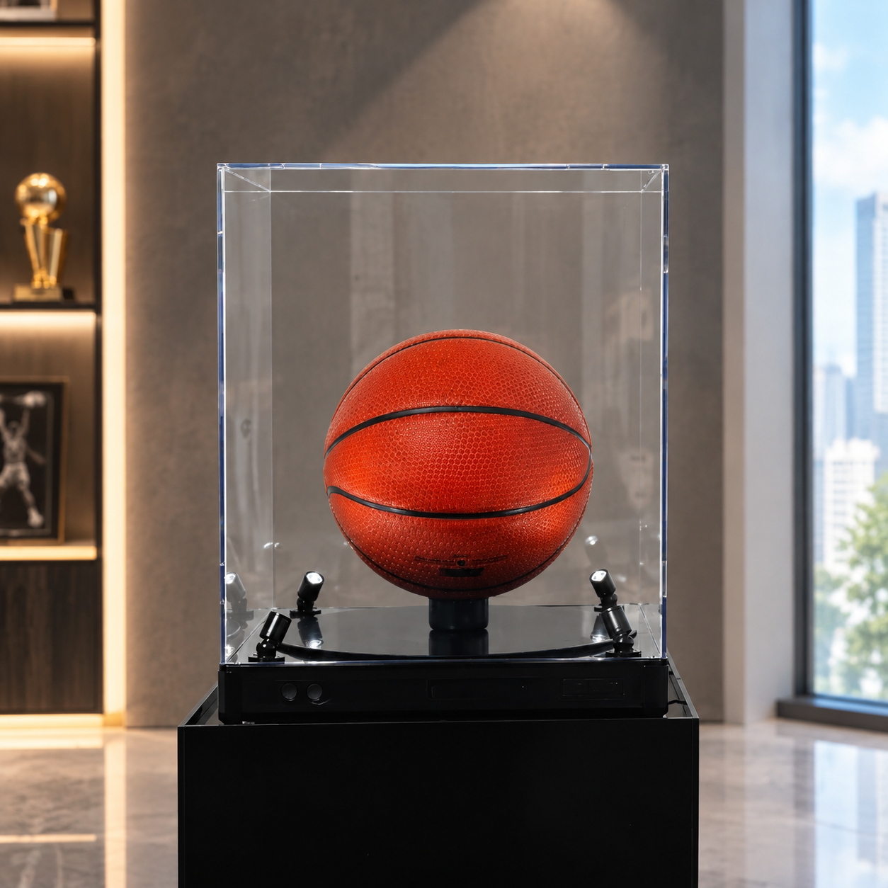 360° Rotating LED Collectible Display Case