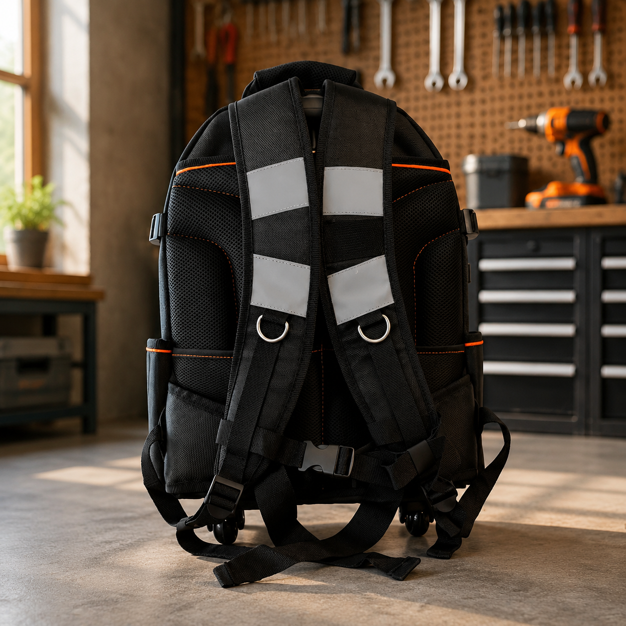 Rolling Tool Backpack – 26L Portable Professional Tool Bag With Wheels