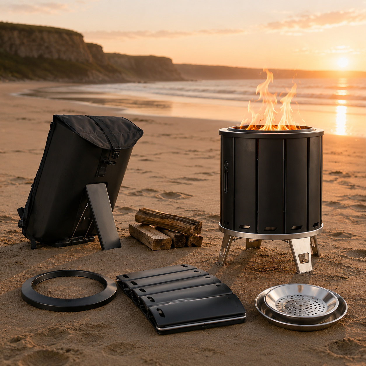 Foldable Smokeless Fire Pit – Portable Outdoor Campfire Solution