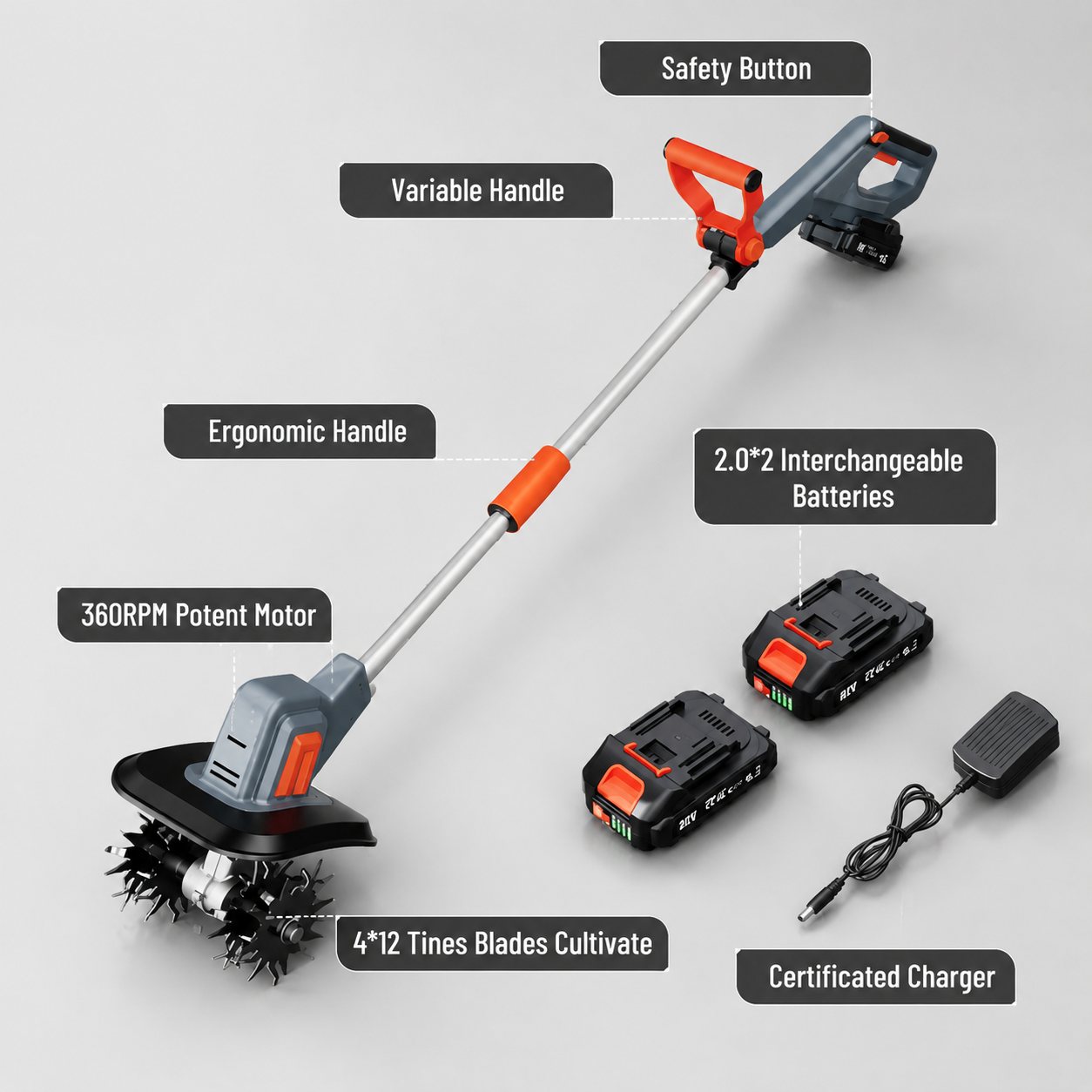 Cordless Electric Garden Tiller