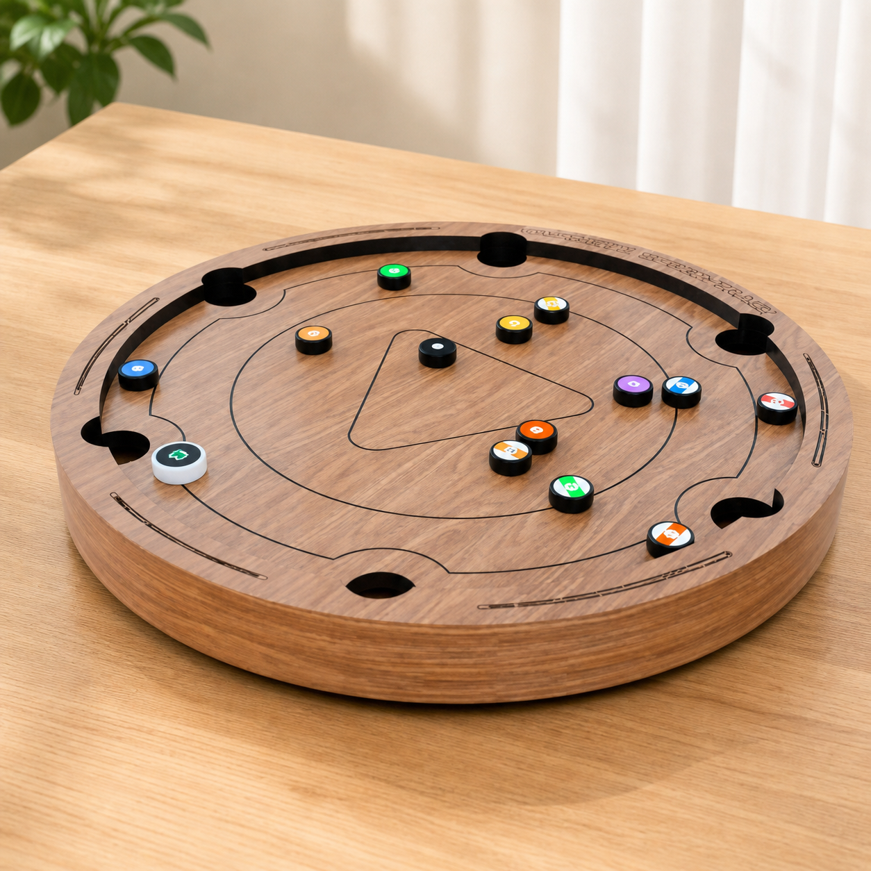 Portable Circular Tabletop Cue Game
