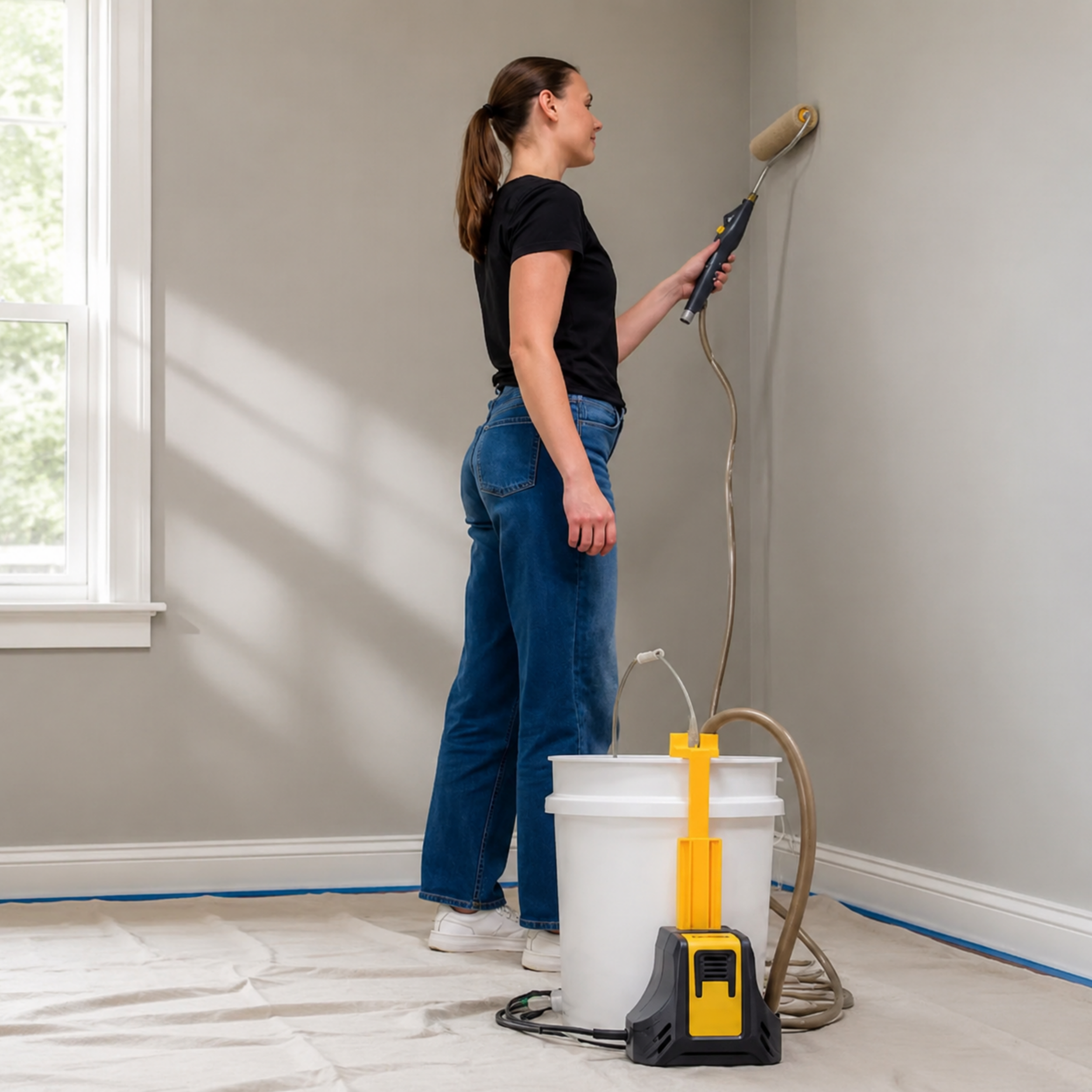 Electric Paint Roller System – Continuous Feed Painting Tool for Large Projects