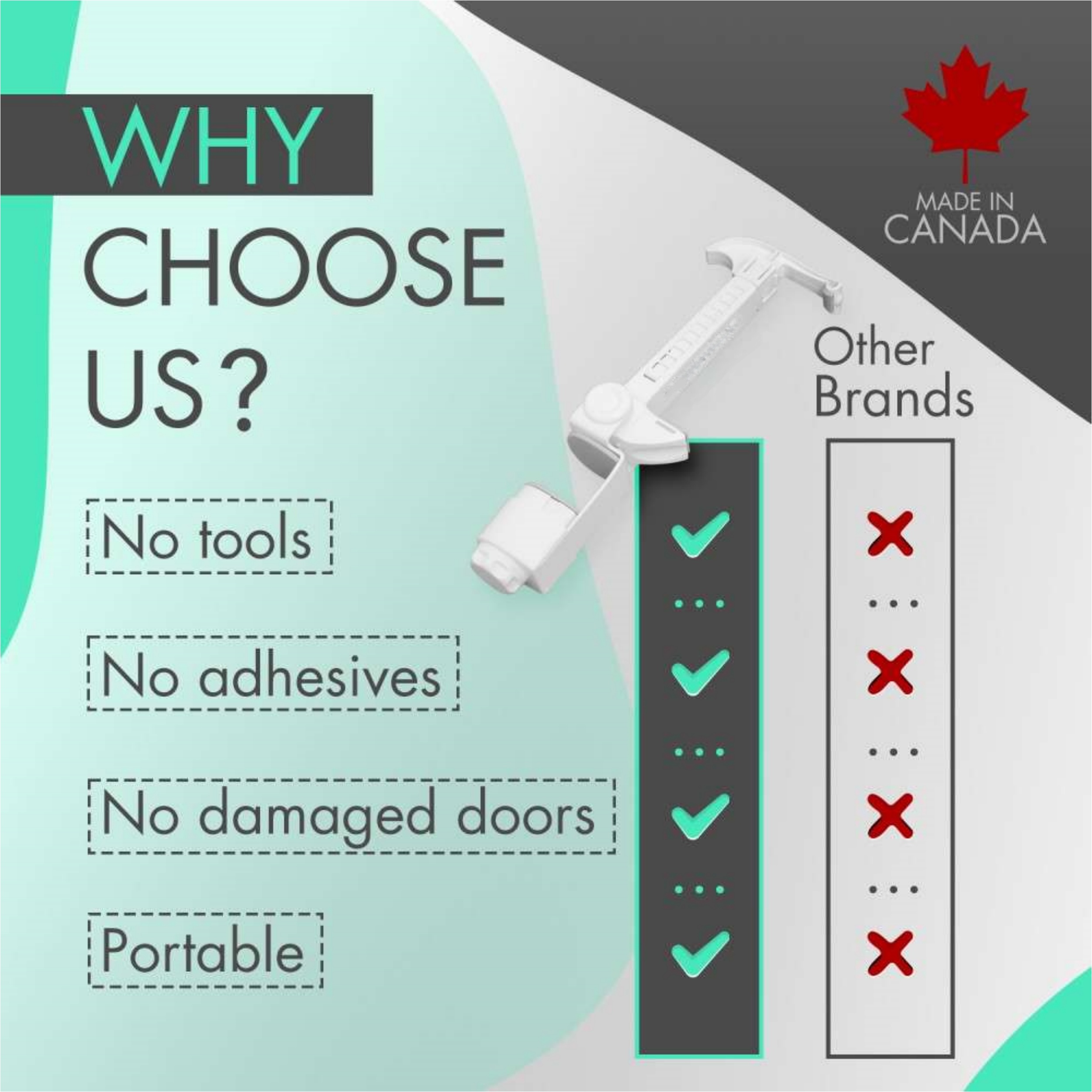Door Stopper & Childproof Door Lock – Adjustable, Portable, Tool‑Free