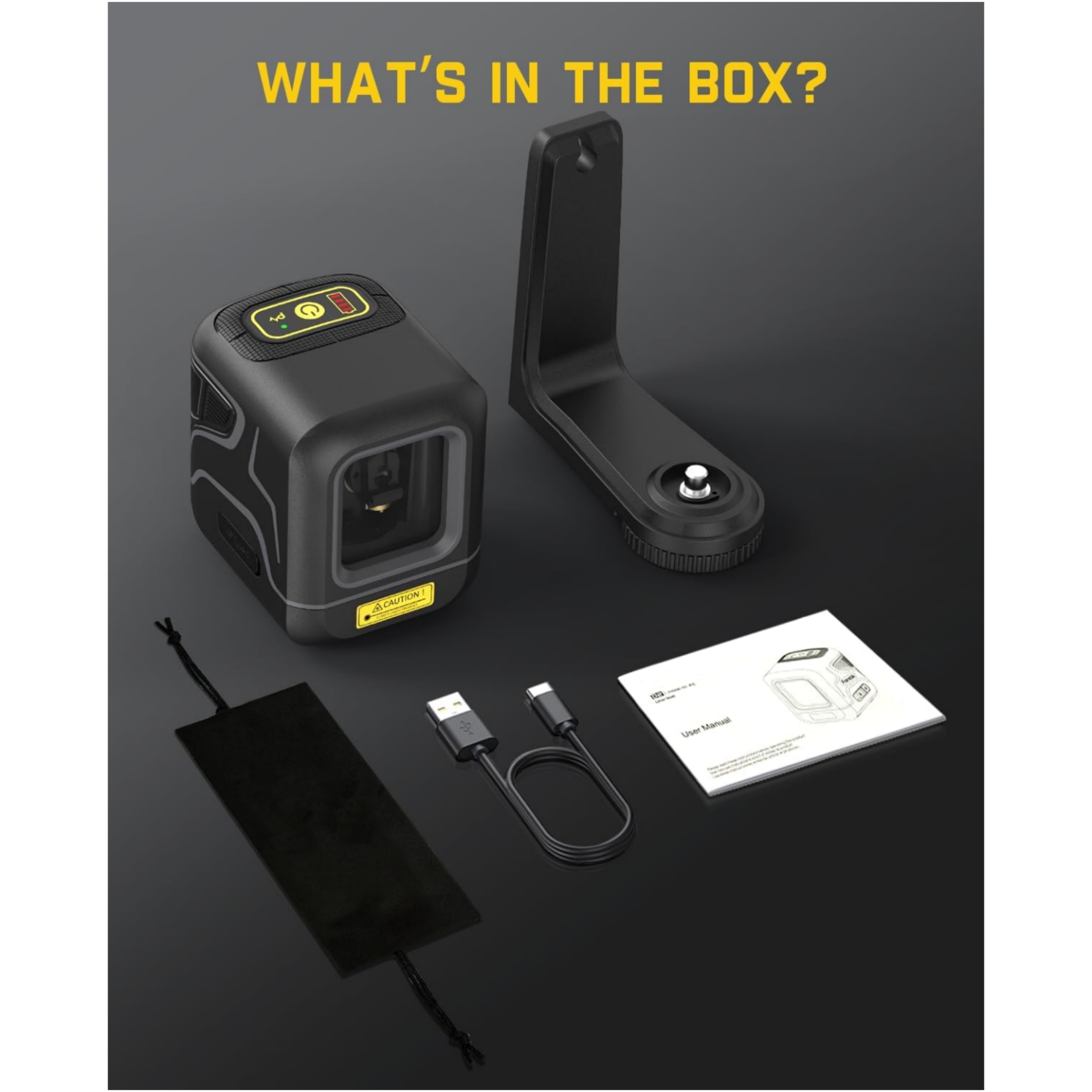 Pocket Green Laser Level – Self‑Leveling, 100ft Range, USB‑C Rechargeable 