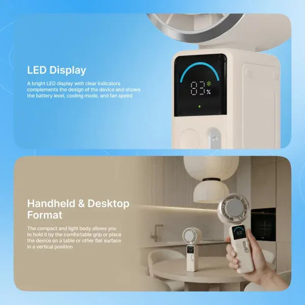 Portable Cooling Fan with LED Display