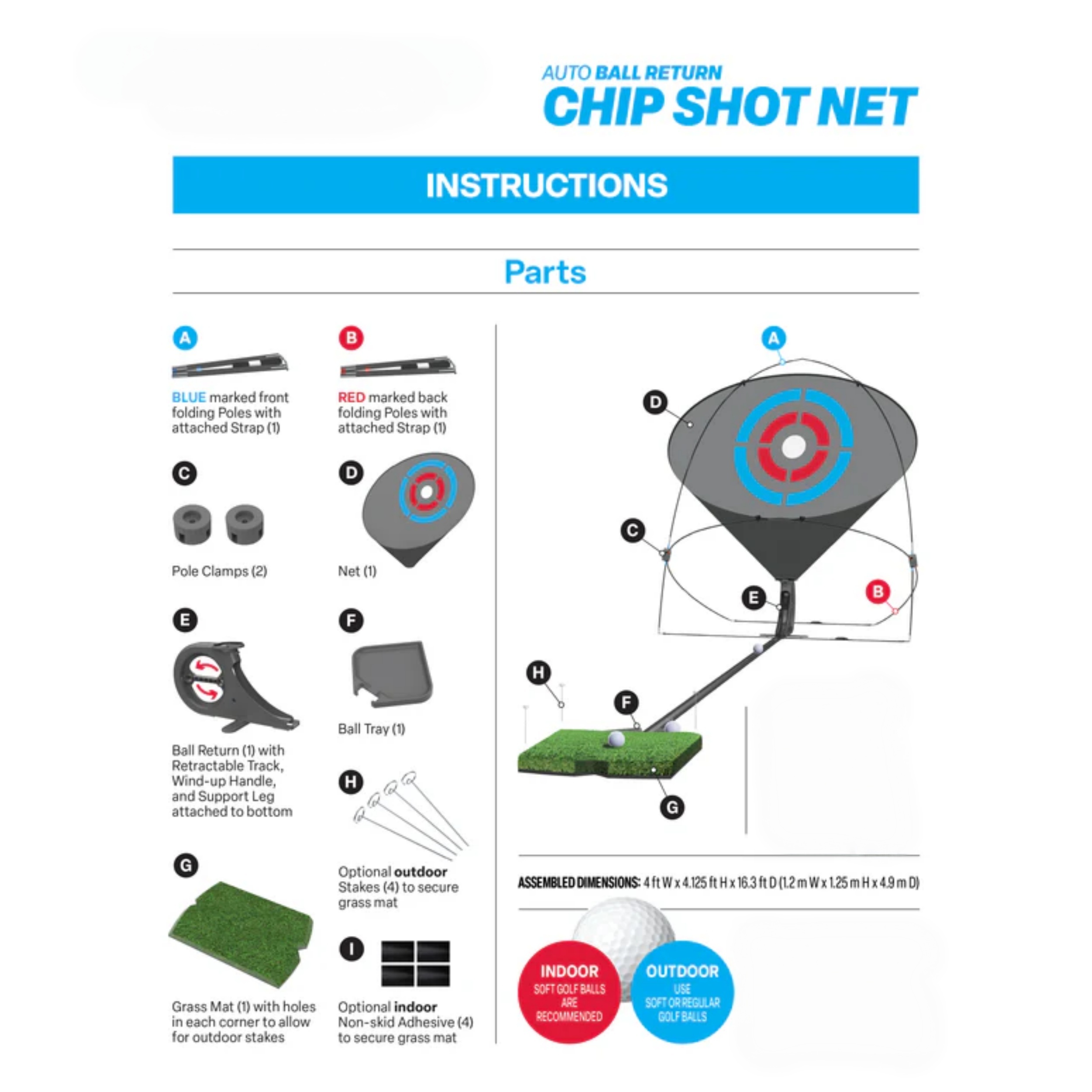 Portable Golf Chipping Practice Net – Automatic Ball Return Training System