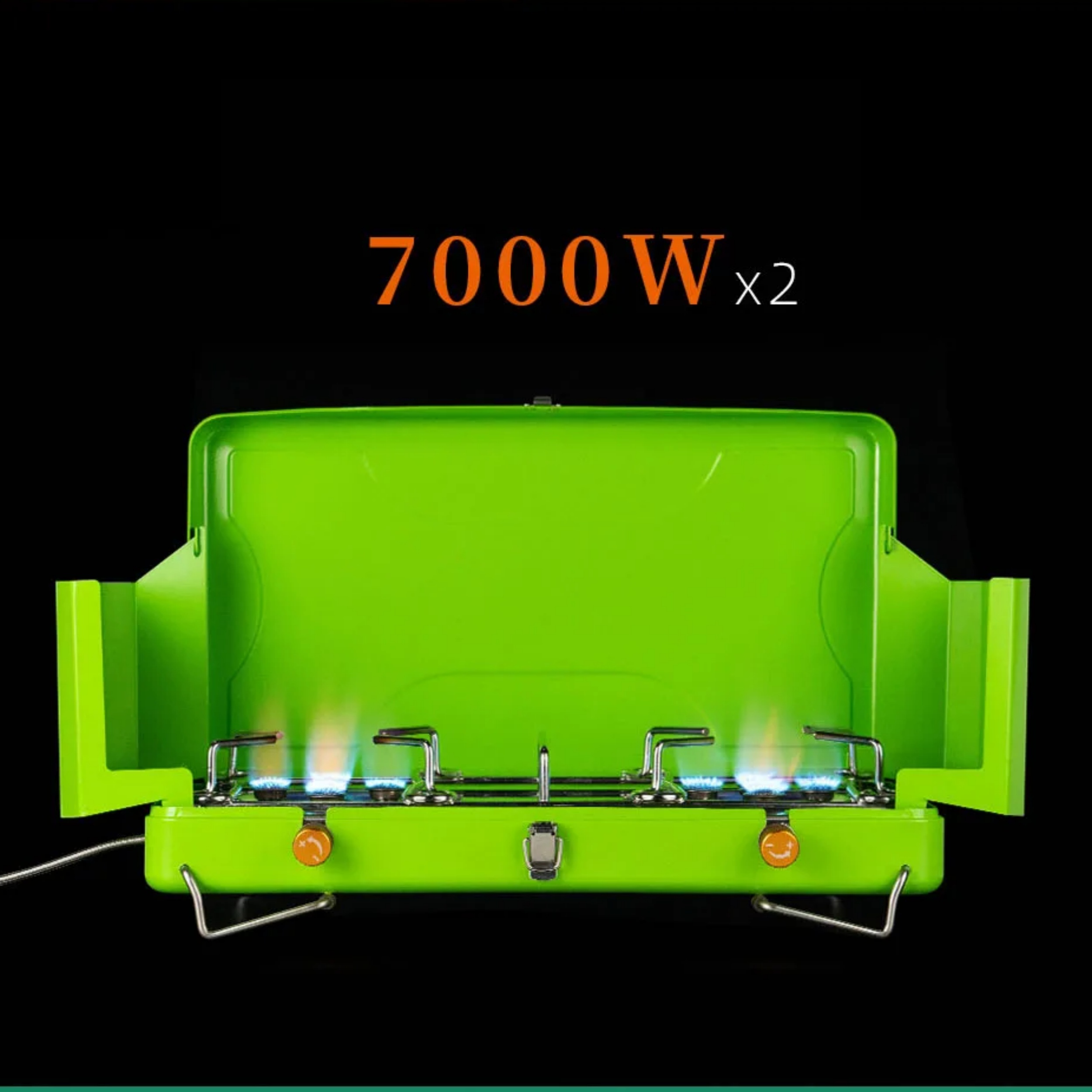 Twin Burner Windproof Camping Stove – High-Power Outdoor Cooking Solution