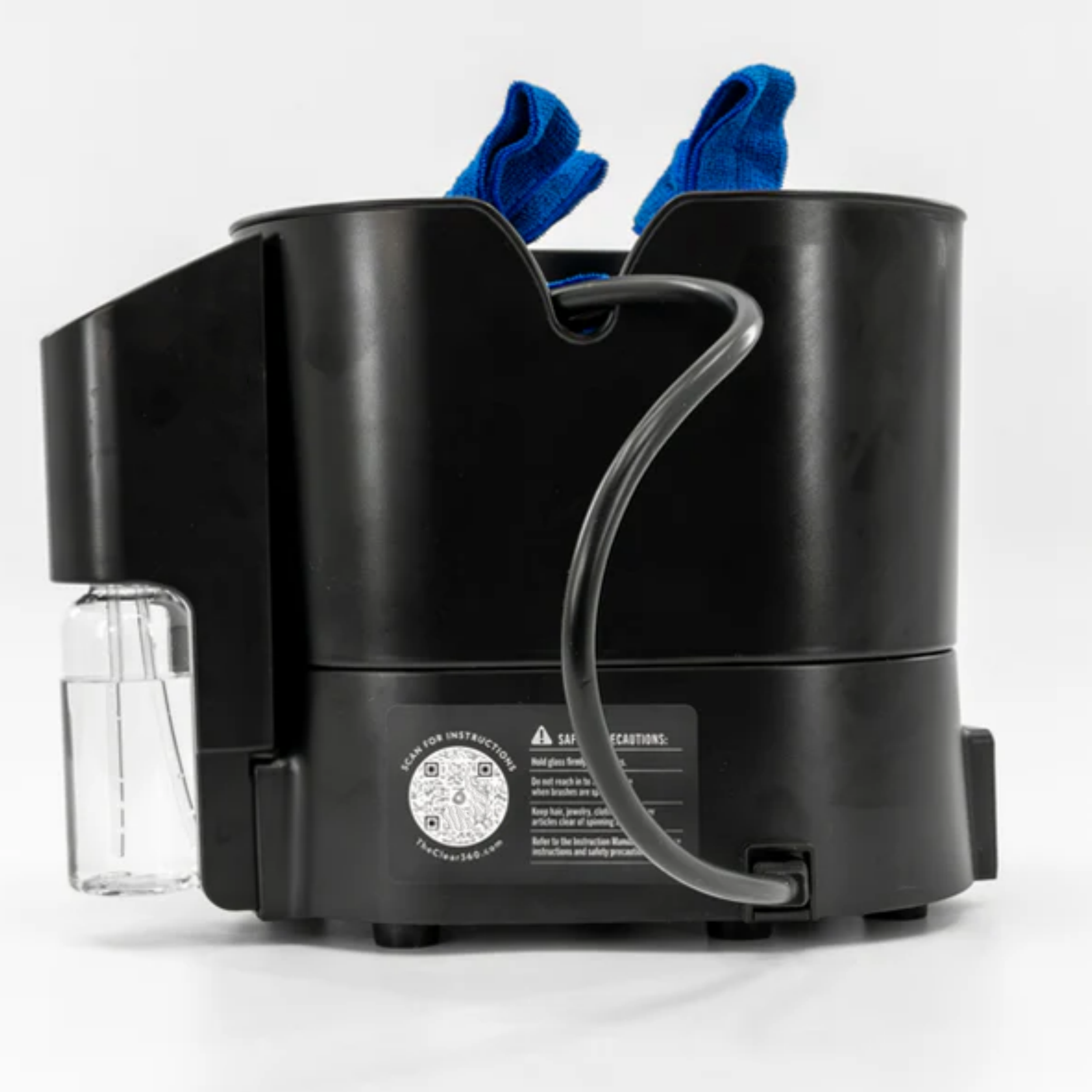 Glassware Polisher – Microfiber Brushes, Atomized Mist, Lightweight Design