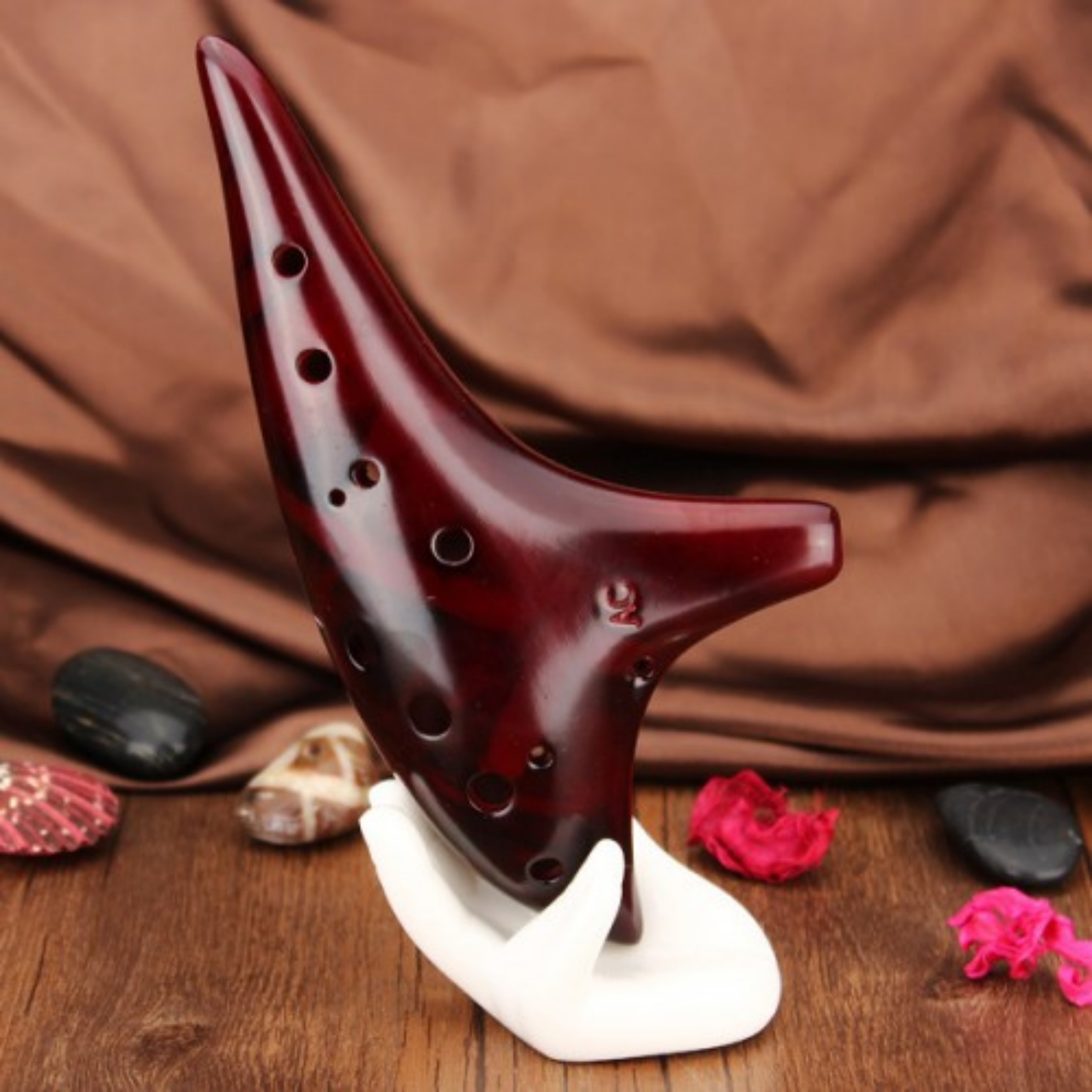 12‑Hole Alto C Ocarina – Smoldering Finish, Dolomite Material