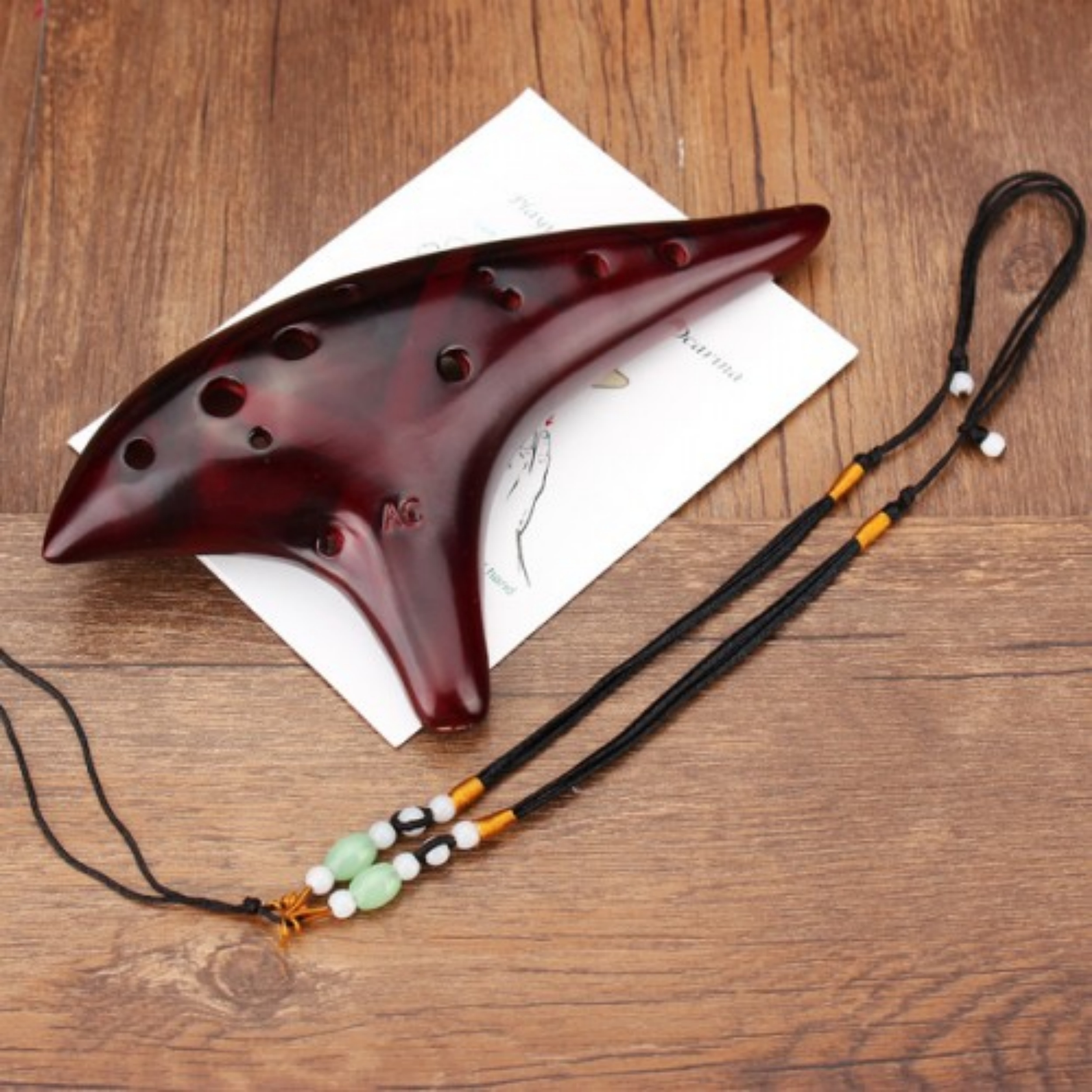 12‑Hole Alto C Ocarina – Smoldering Finish, Dolomite Material