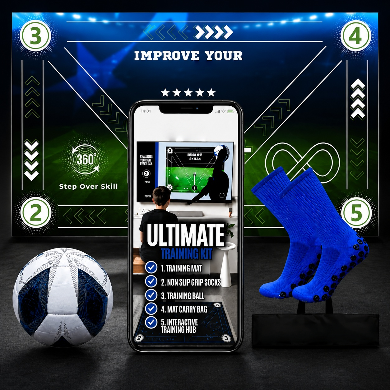 Soccer Training Mat – Interactive Football Skill Training Kit