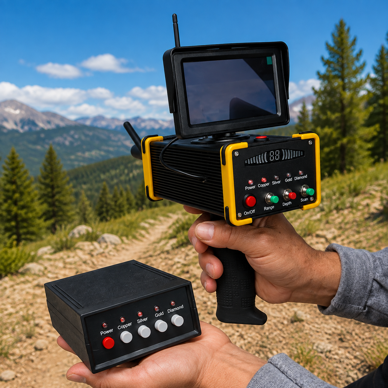 Long-Range 3D Metal Detector – Portable Underground Detection System