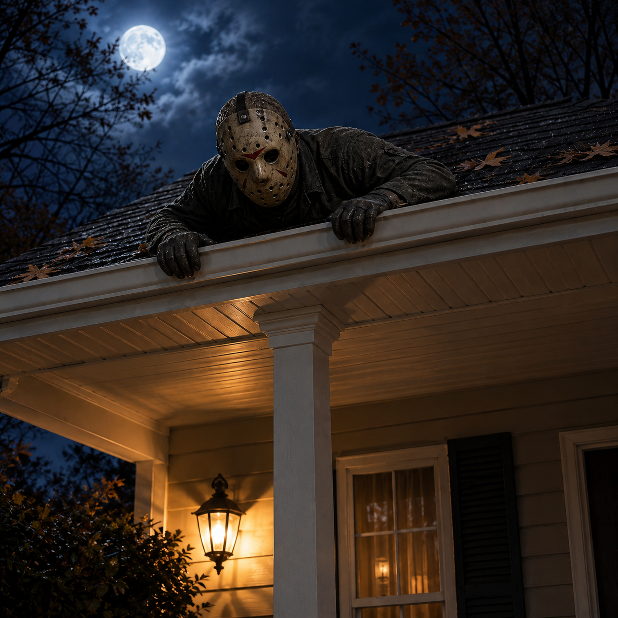 Crawling Rooftop Halloween Horror Figure