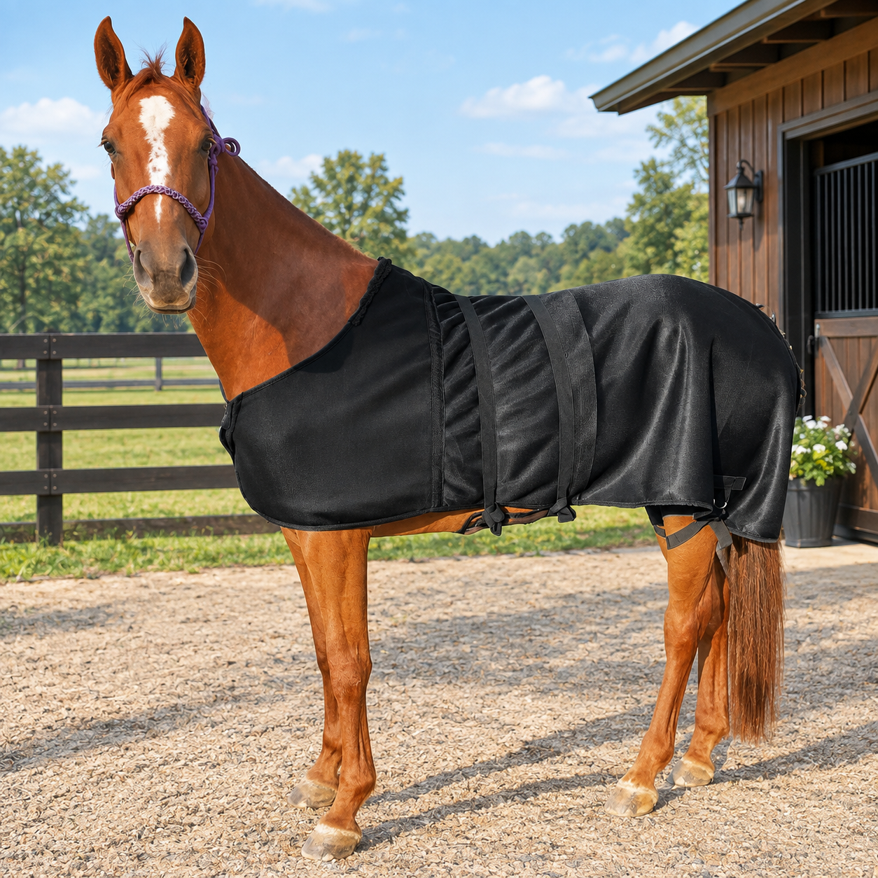 Horse Blanket & Wall-Mounted Storage Rack Set