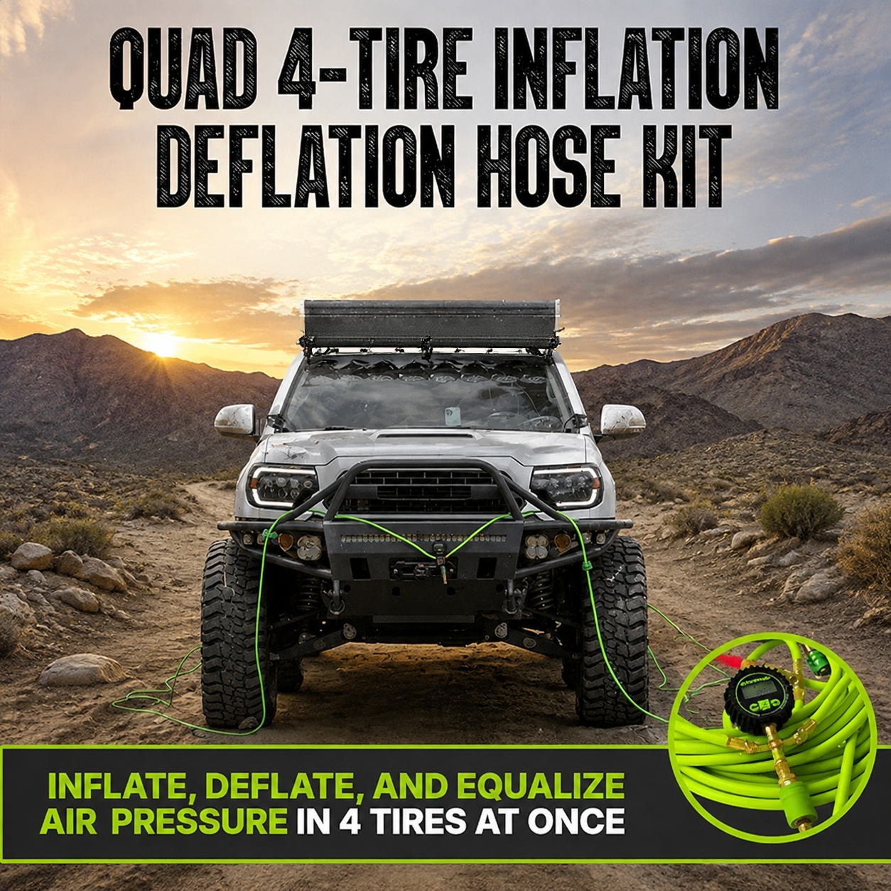 4-Tire Inflation Deflation Hose Kit – Off-Road Tire Pressure Management System