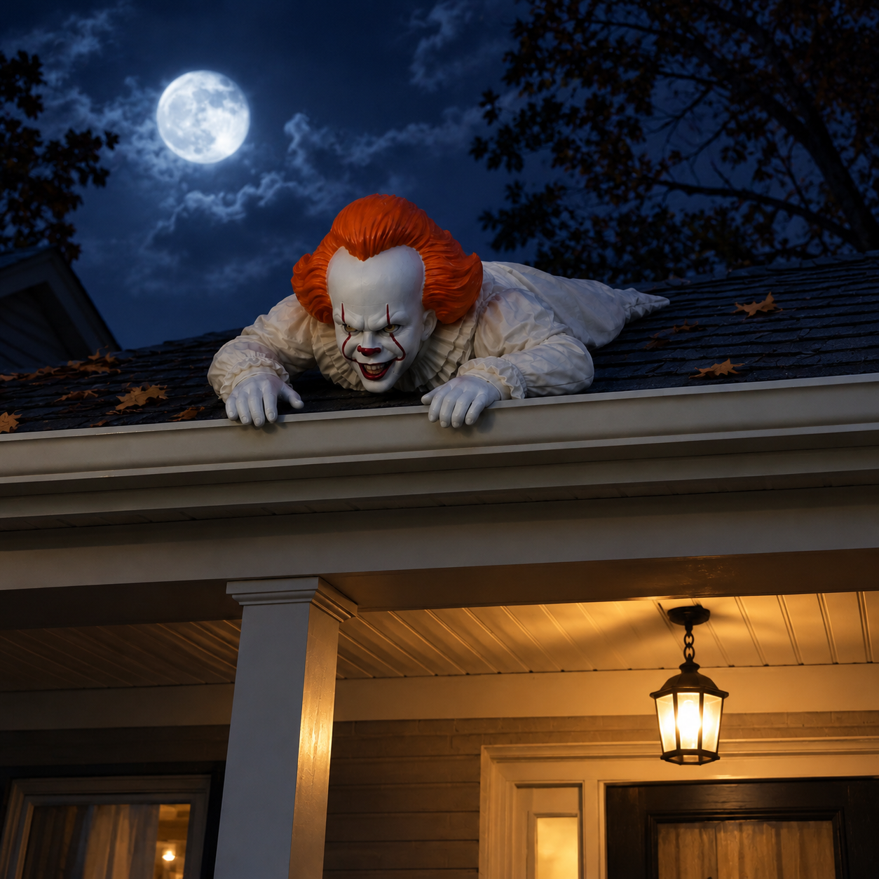 Crawling Rooftop Halloween Horror Figure