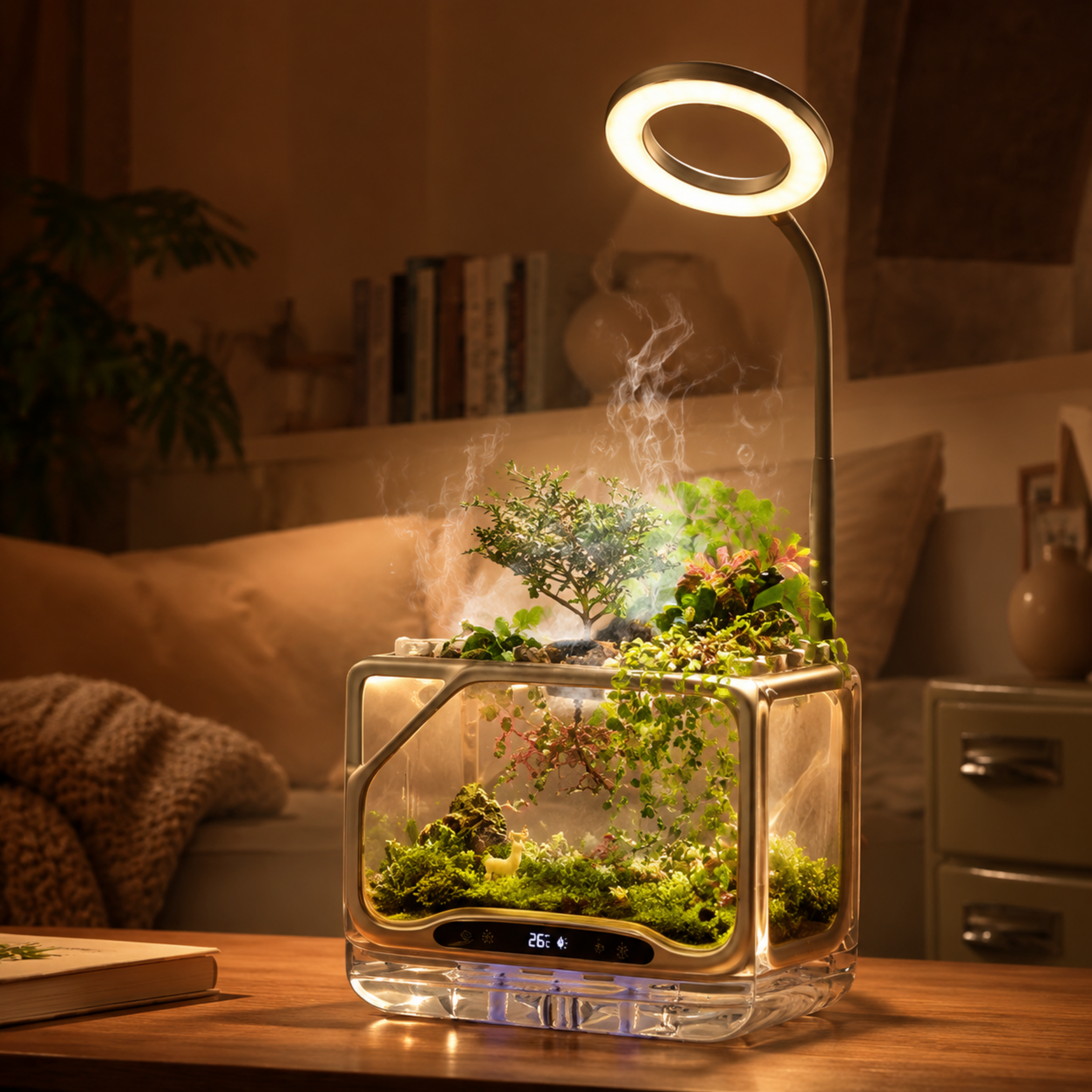 Scenic Aeroponic Ecosystem – Smart Indoor Garden With Mist Growing Technology