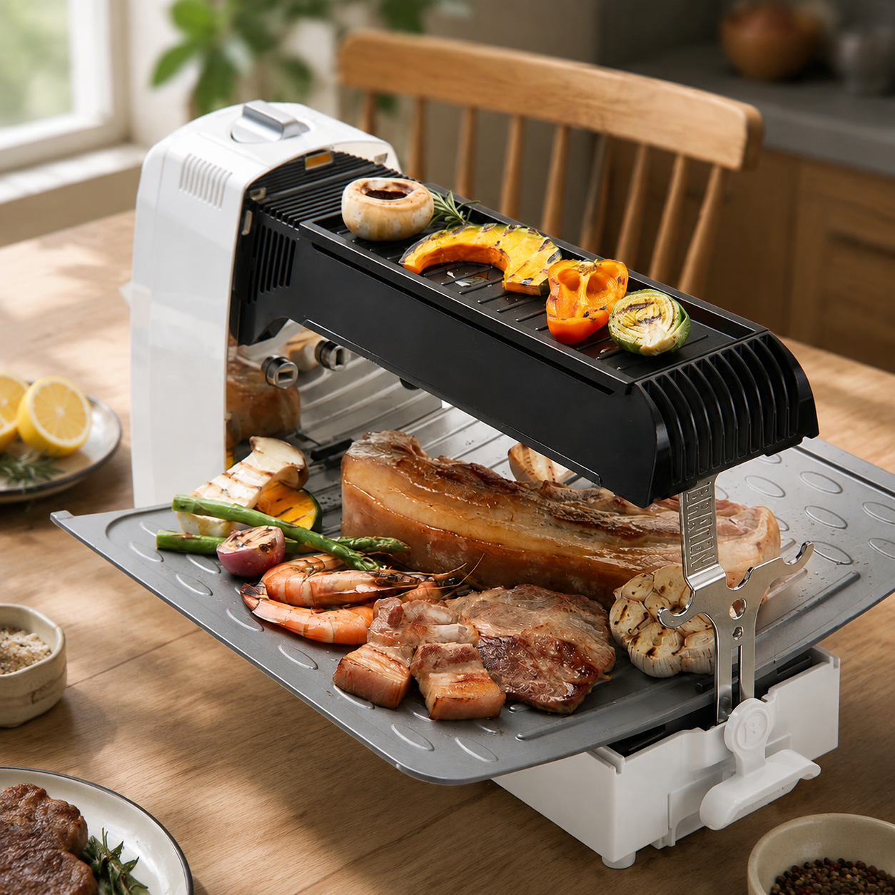 Foldable Portable Dual-Surface BBQ Grill