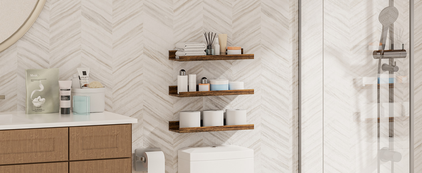 bathroom floating shelves