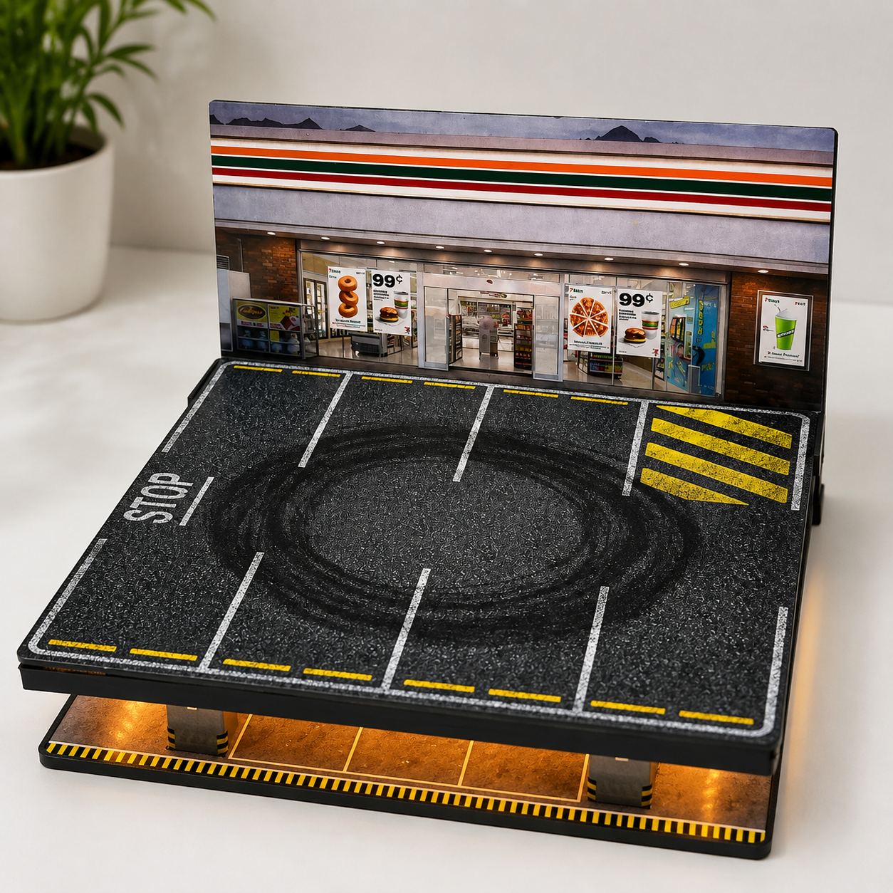 1:64 Motorized Drift Display Platform – 360° Moving Showcase for Diecast Cars