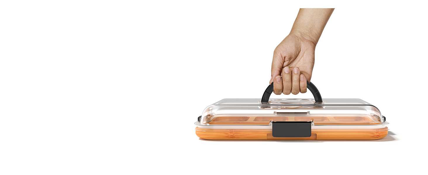 Renmxj Charcuterie Board with Clear Lid, Travel Portable Cheese Board Charcuterie Boxes