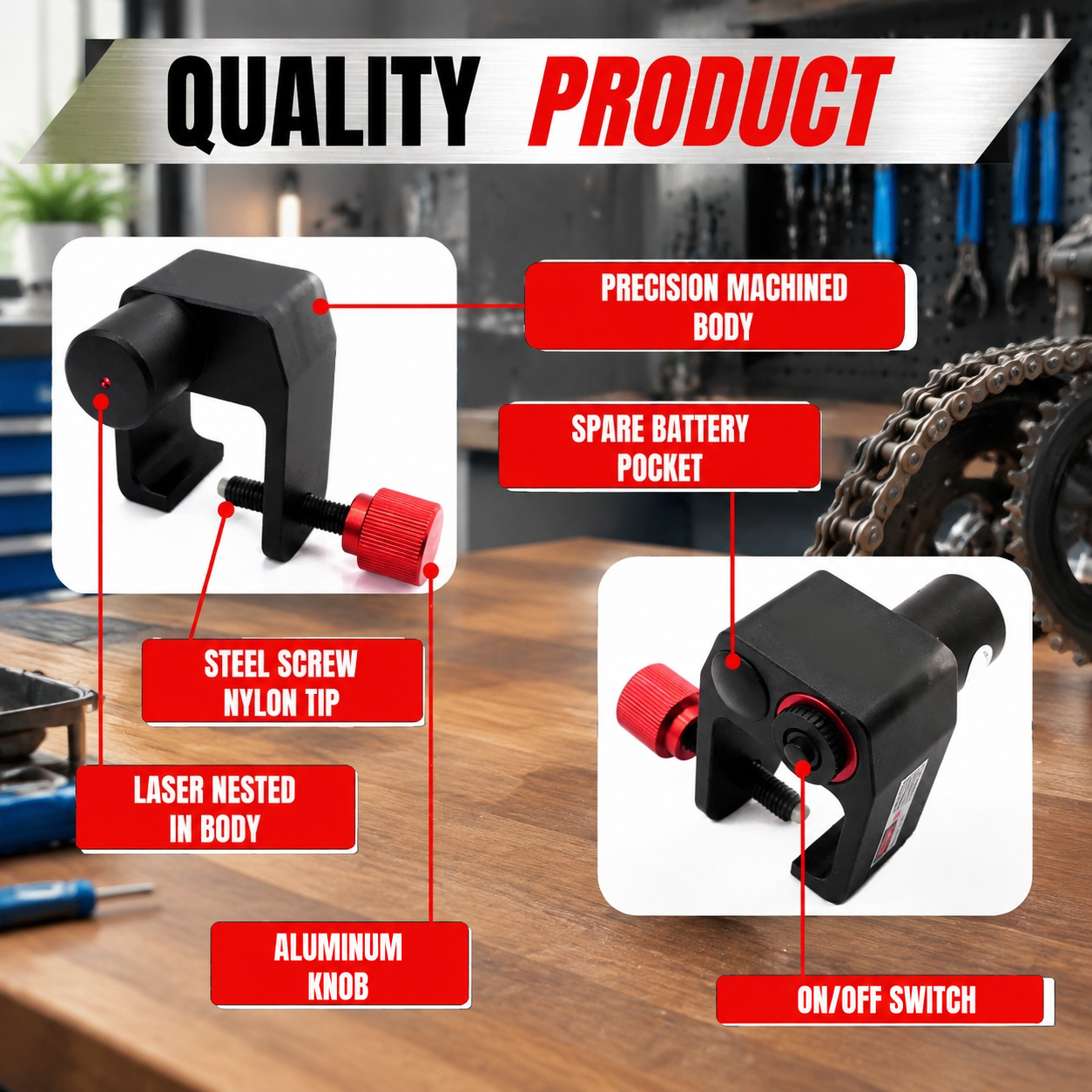 Laser Chain & Sprocket Alignment Tool