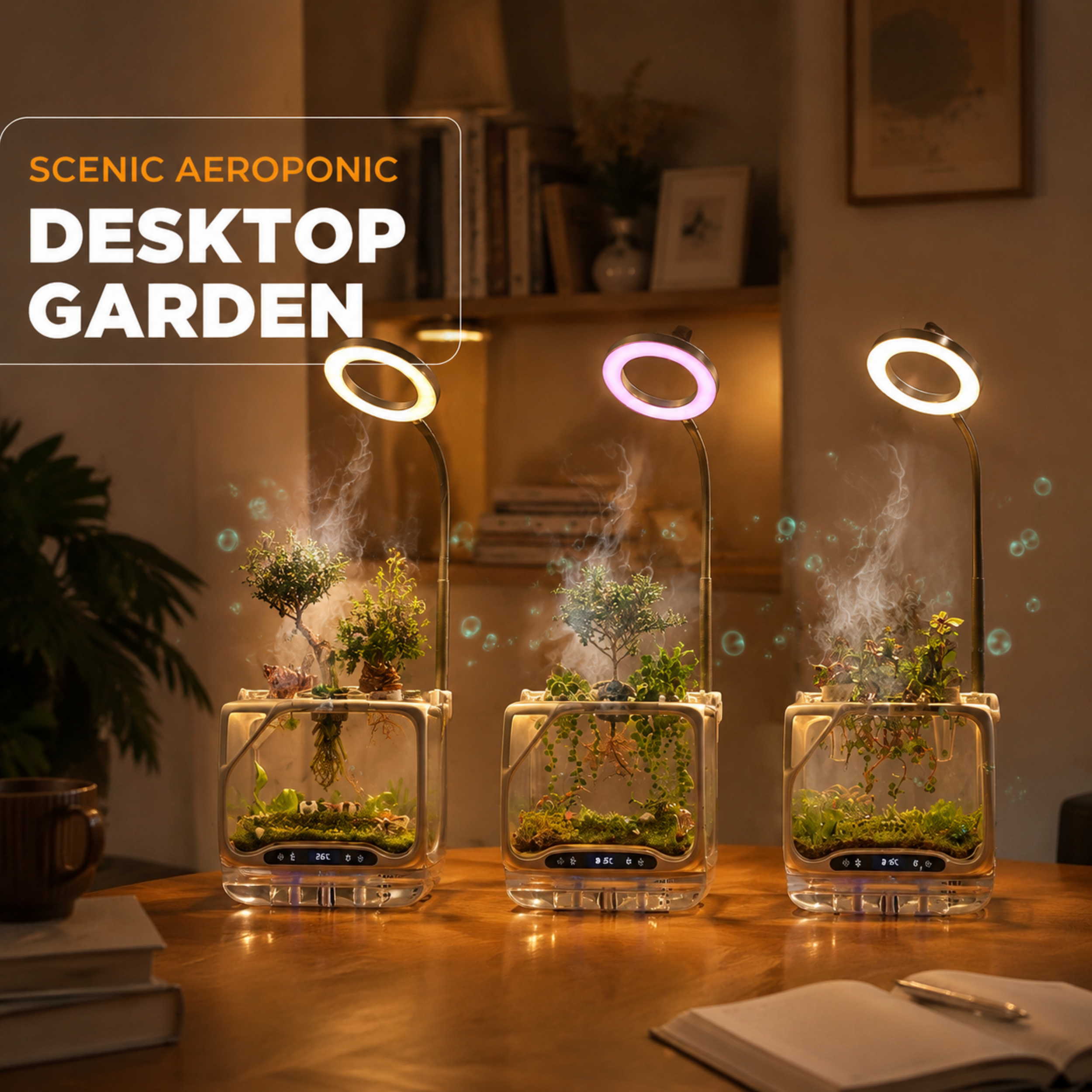 Scenic Aeroponic Ecosystem – Smart Indoor Garden With Mist Growing Technology