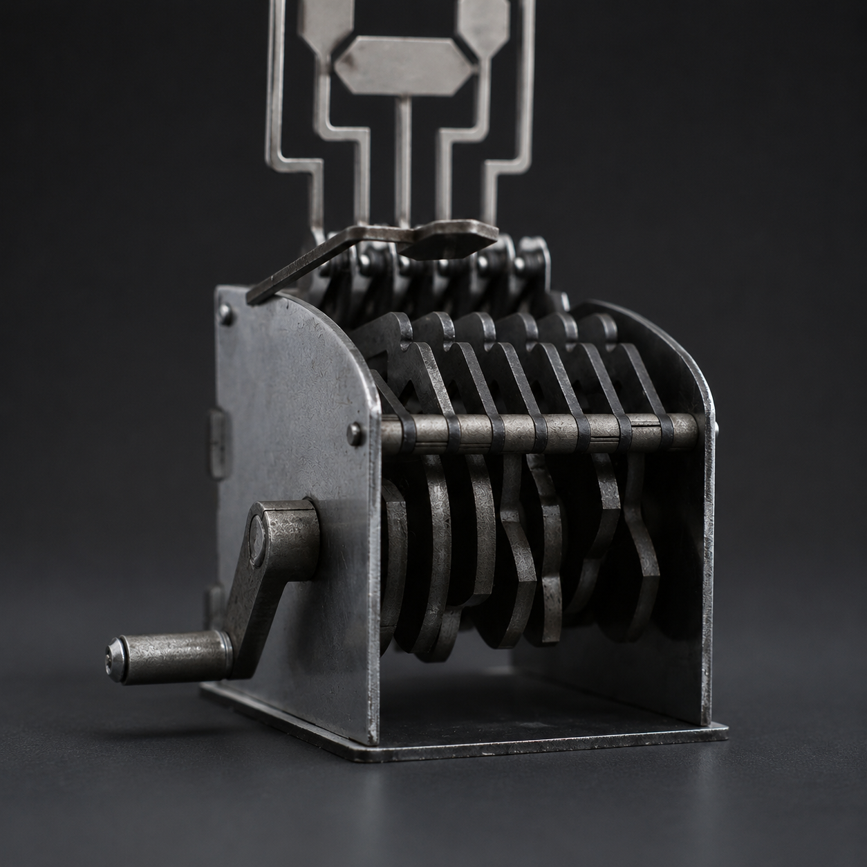 All Metal Hand Crank Flip Digit Mechanical Counter – Vintage Number Display Tool