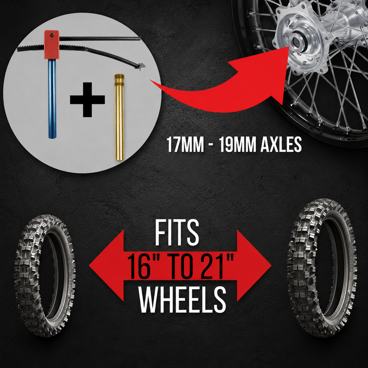 17mm Axle Shaft Adapter Dirt Bike Tire Mounting Tool