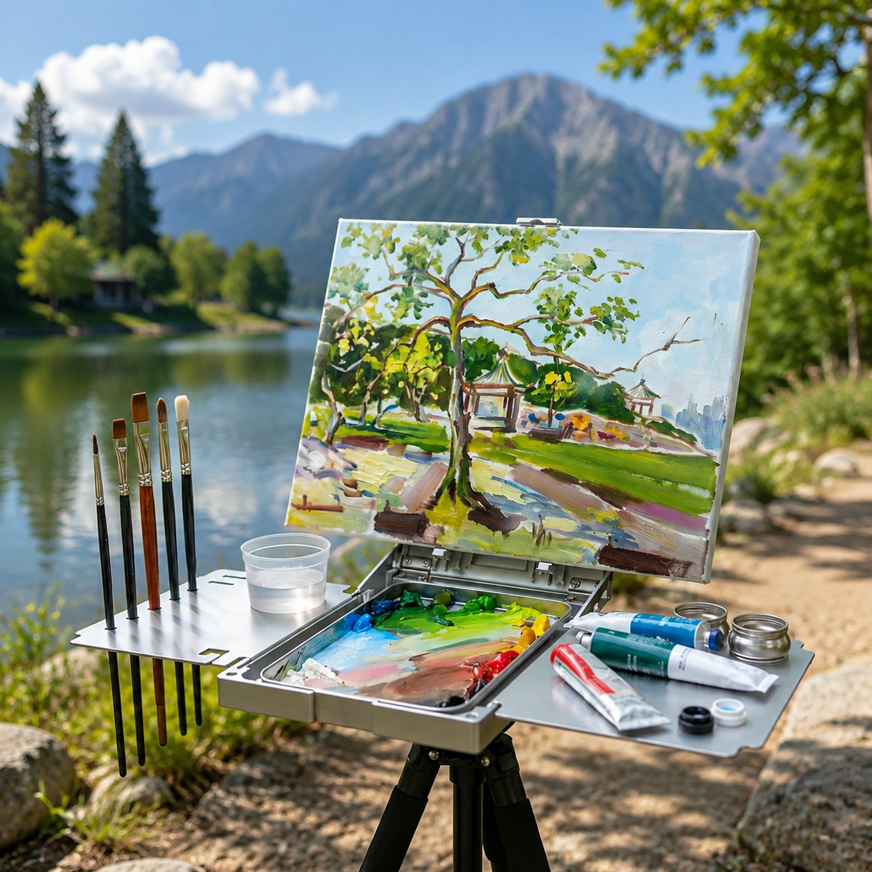 Portable Aluminum Artist Storage Box – Adjustable Plein Air Painting Case