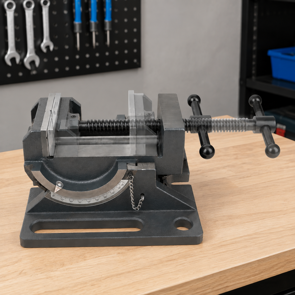 Adjustable Angle Drill Press Vise – Heavy Duty Precision Workholding Tool