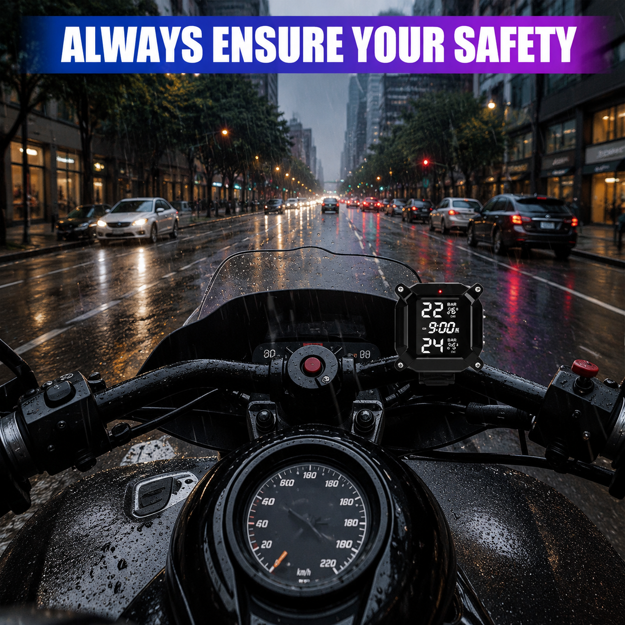 Wireless Motorcycle Tire Pressure Monitoring System – Real-Time Riding Safety Assistant