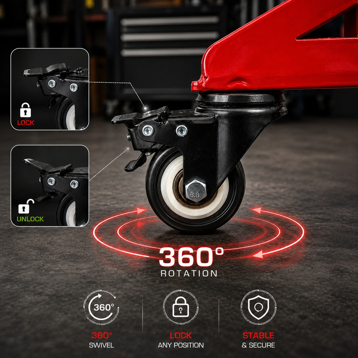 360° Universal Rotatable Motorcycle Paddock Stand