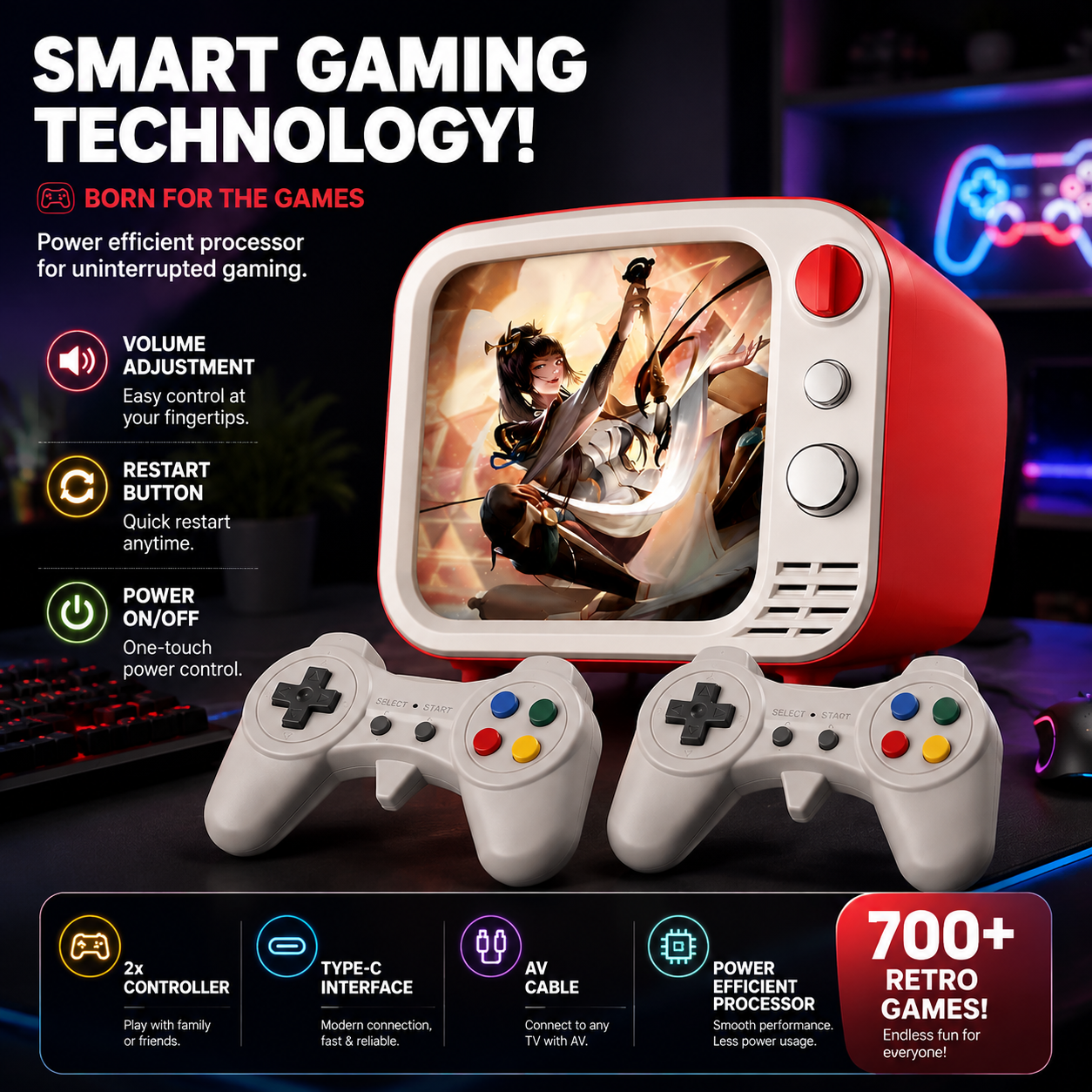 Mini Retro Arcade Console – Portable Classic Gaming Experience