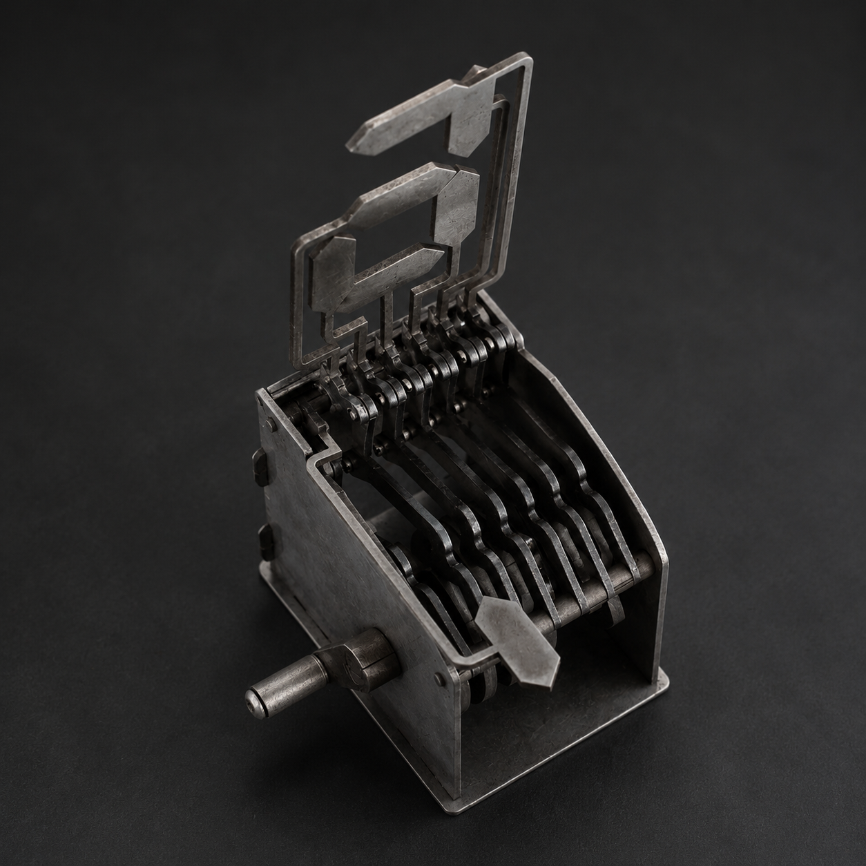 All Metal Hand Crank Flip Digit Mechanical Counter – Vintage Number Display Tool