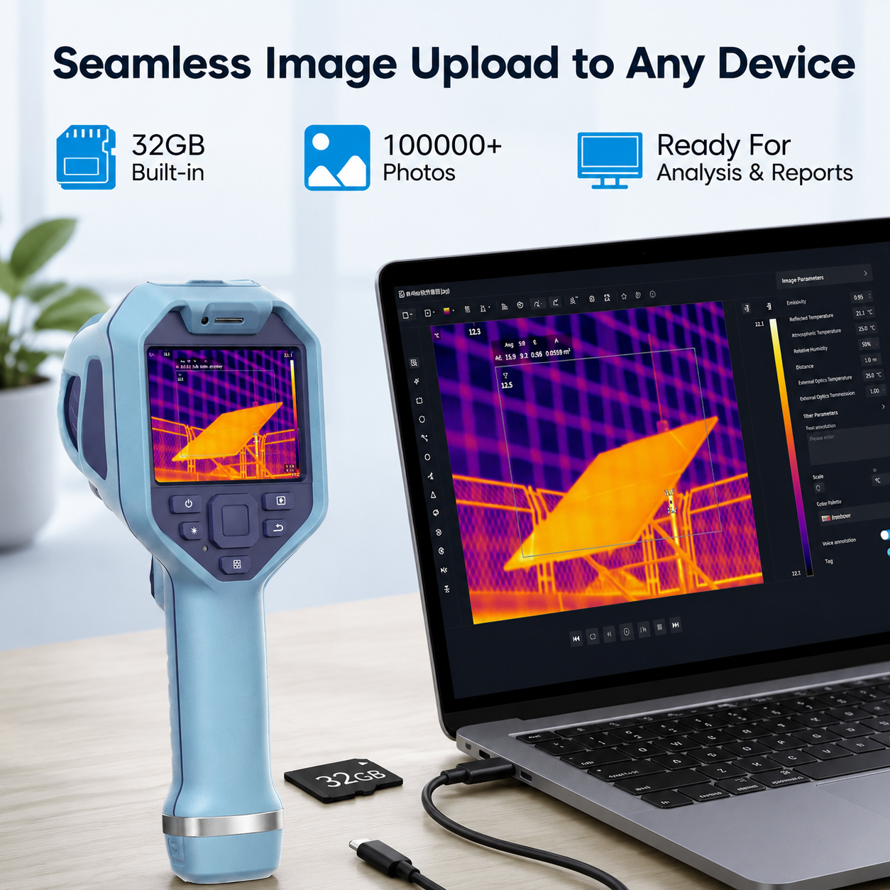 Handheld Thermal Imaging Camera – High-Resolution Infrared Imager for Building Inspections & HVAC
